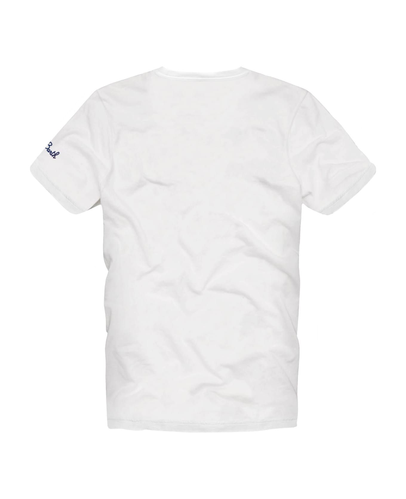 MC2 Saint Barth Man Cotton T-shirt With St. Barth Basketball Print