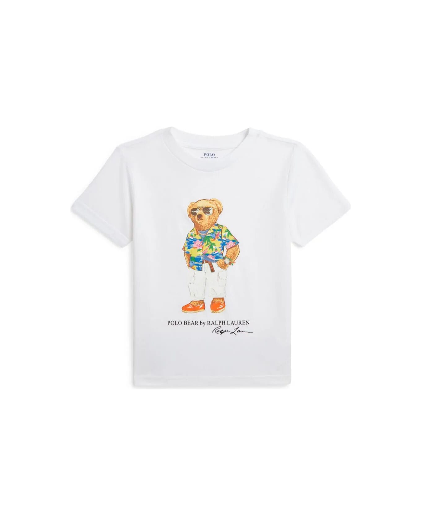 Polo Ralph Lauren Ss Cn-knit Shirts-t-shirt - Bear White