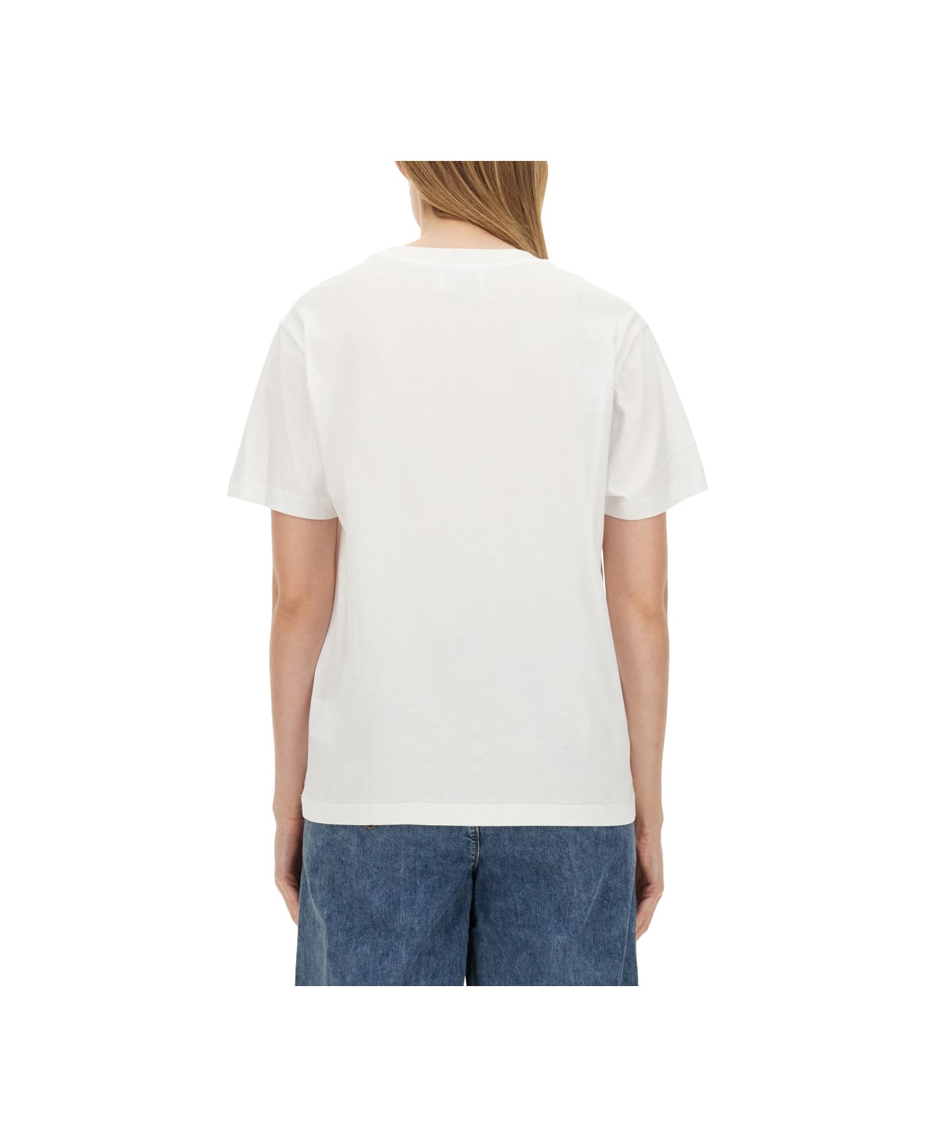 M05CH1N0 Jeans T-shirt With Logo - WHITE