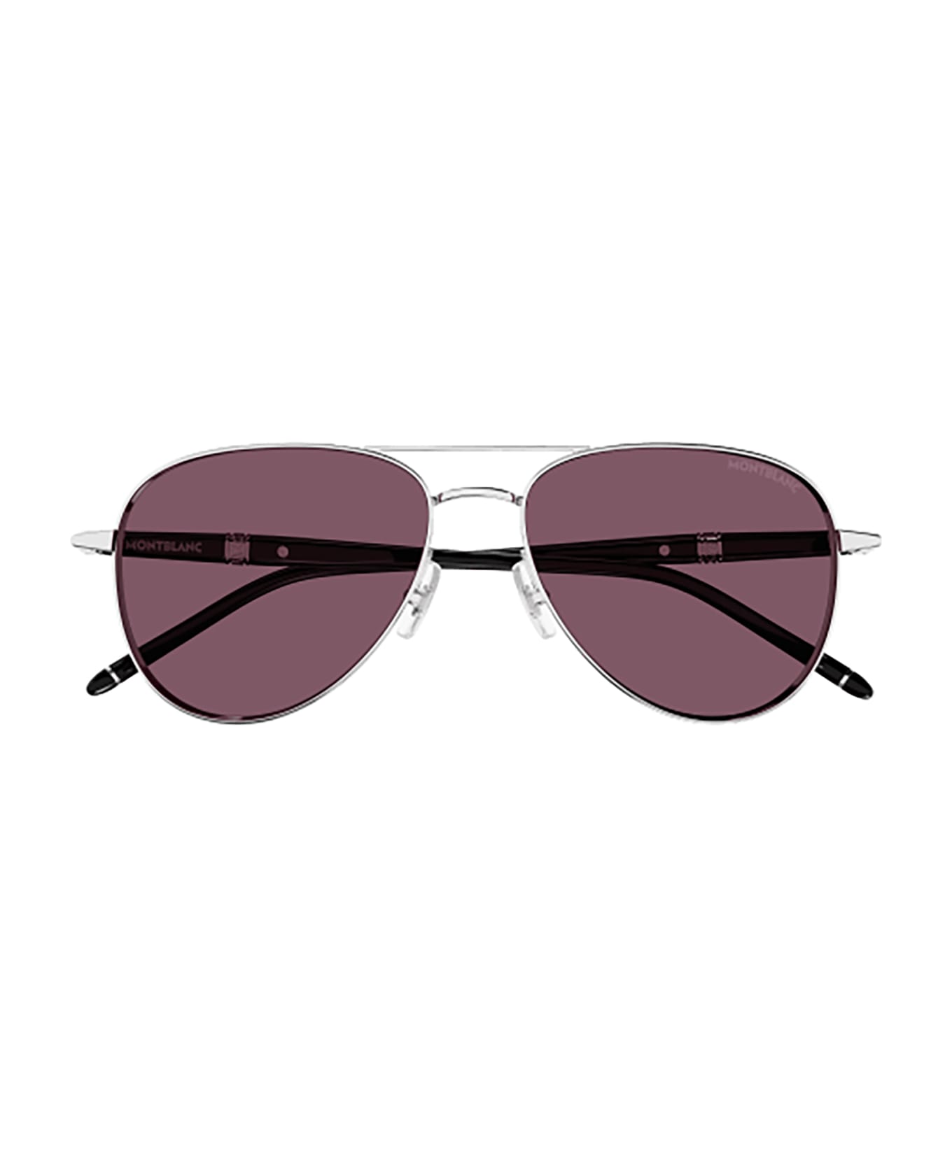 Montblanc MB0345S Sunglasses - Silver Black Violet