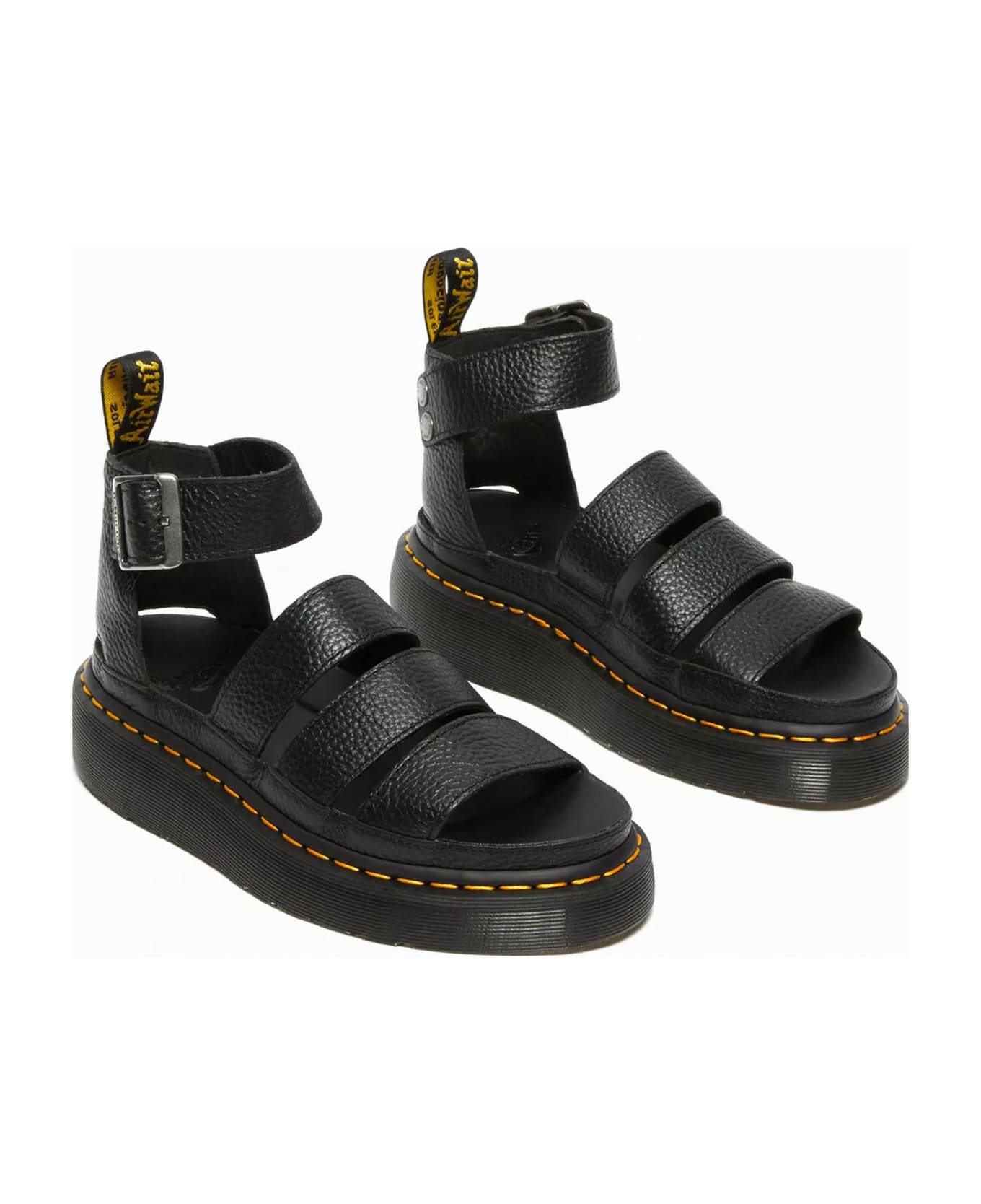 Dr. Martens Clarissa Ii Quad Leather Platform Sandals - Black