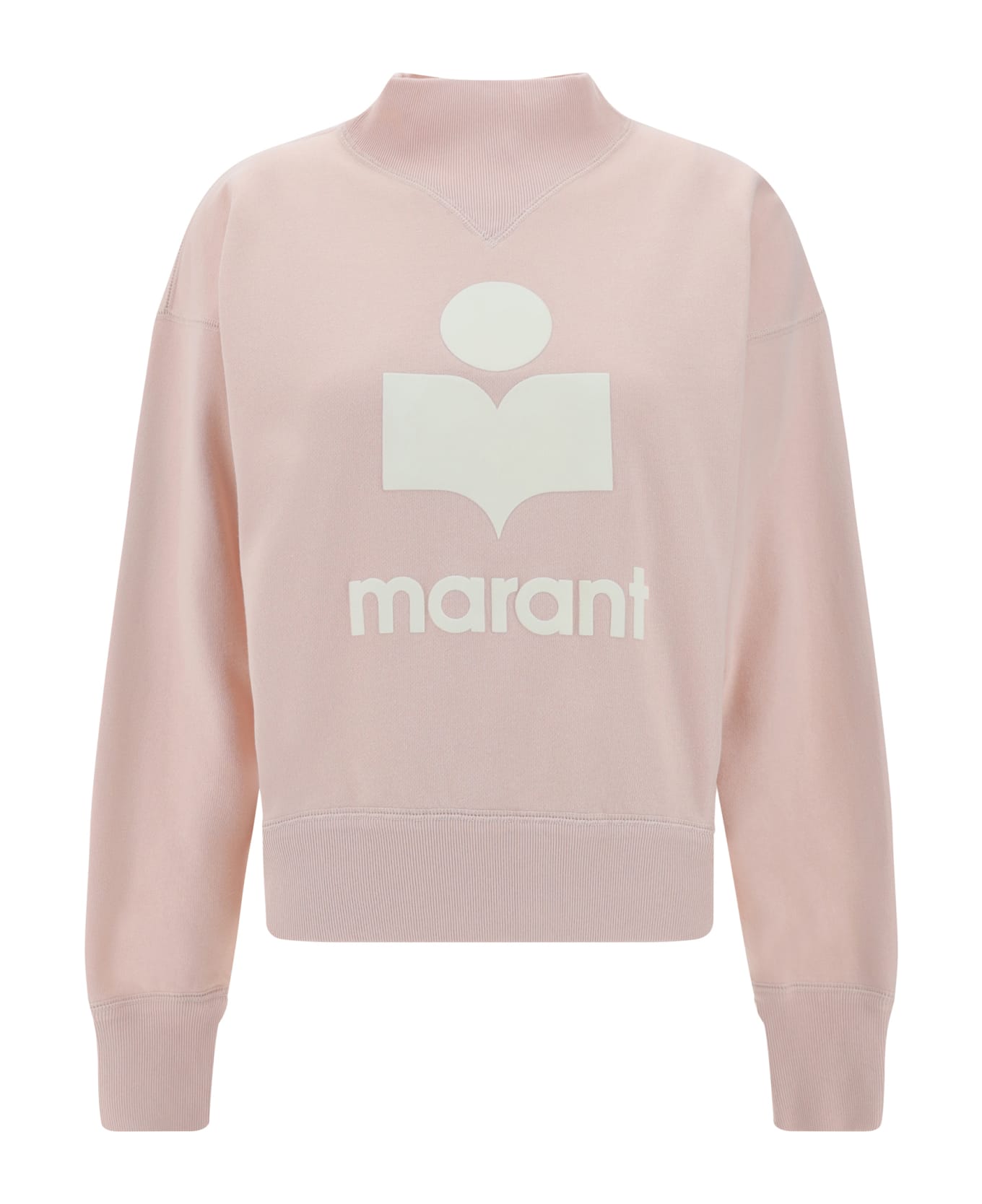 Marant Étoile Moby Logo Cotton-blend Sweatshirt - Pearl Rose/ecru