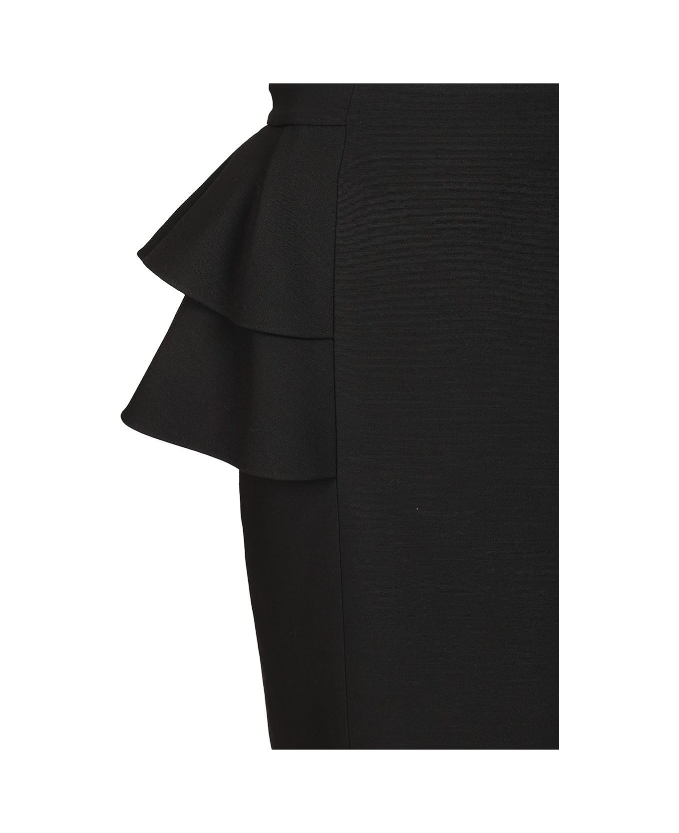 Valentino Crepe Couture Midi Skirt - Black