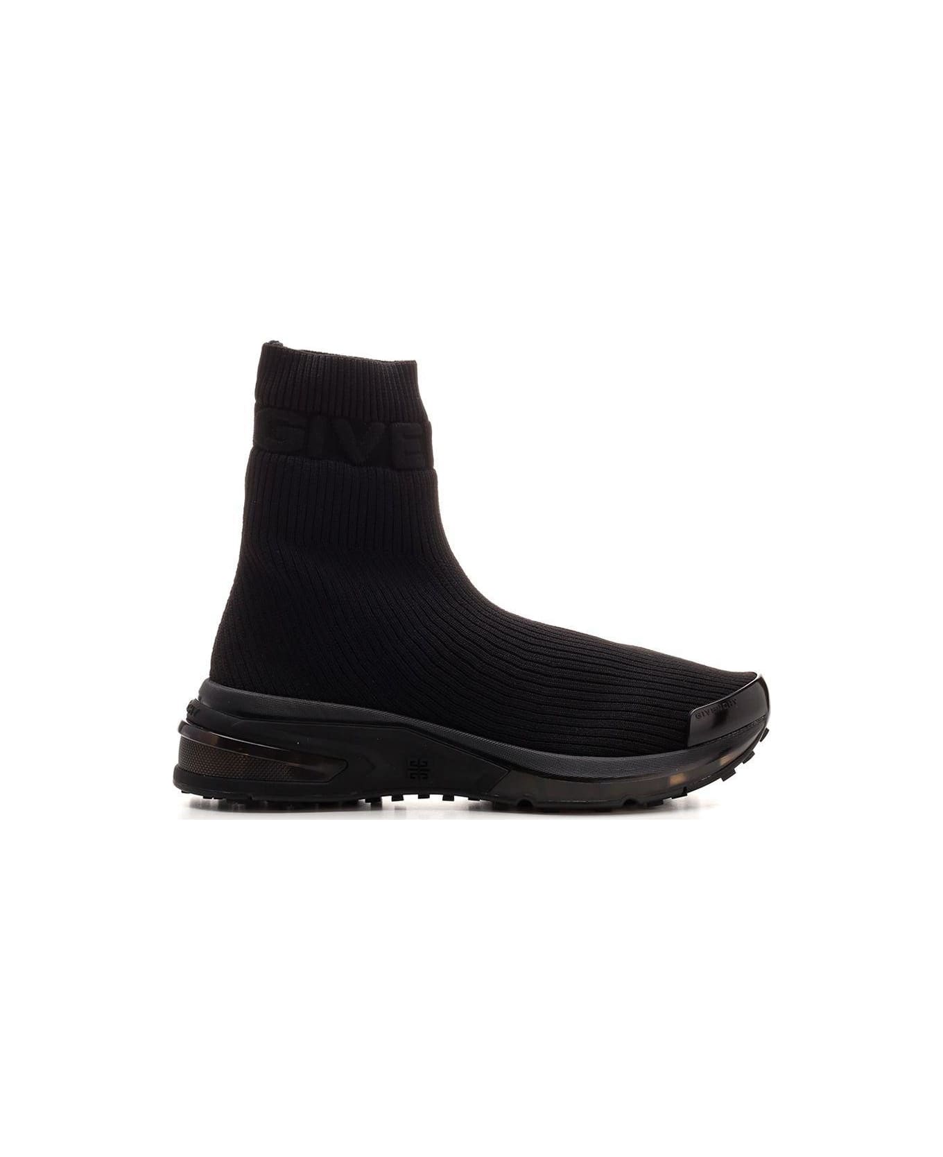 Givenchy Logo Embossed Sock-style Sneakers - BLACK スニーカー