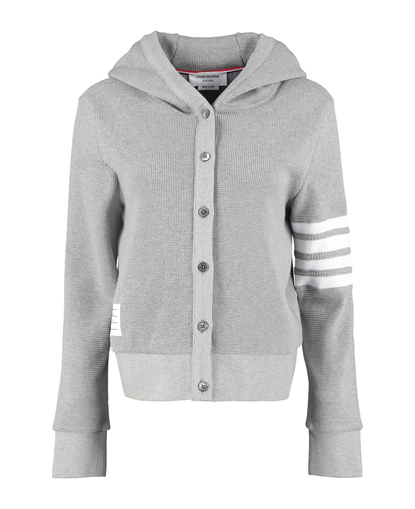 Thom Browne Buttoned Hoodie - grey