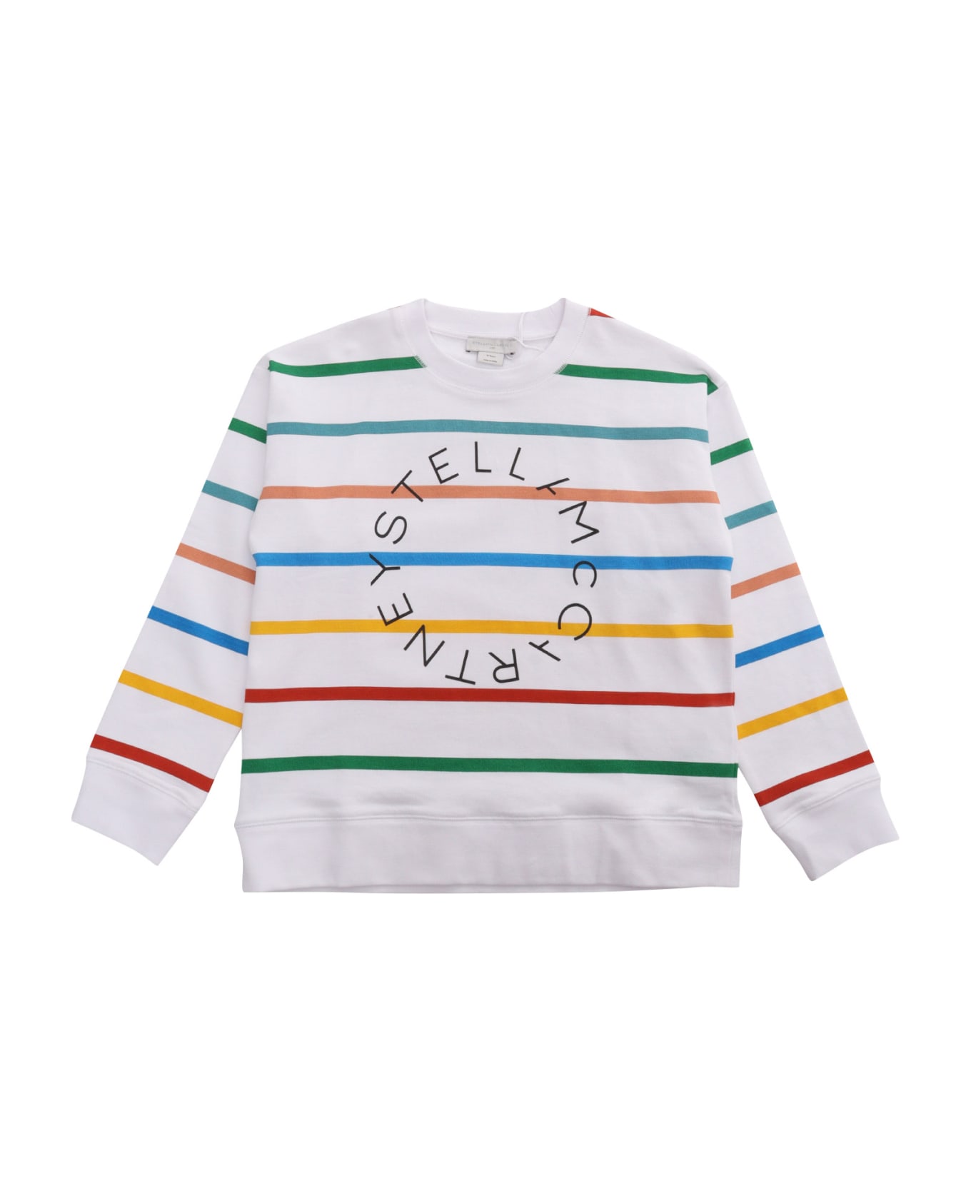 Stella McCartney Kids Striped Colorful Sweatshirt - WHITE ニットウェア＆スウェットシャツ