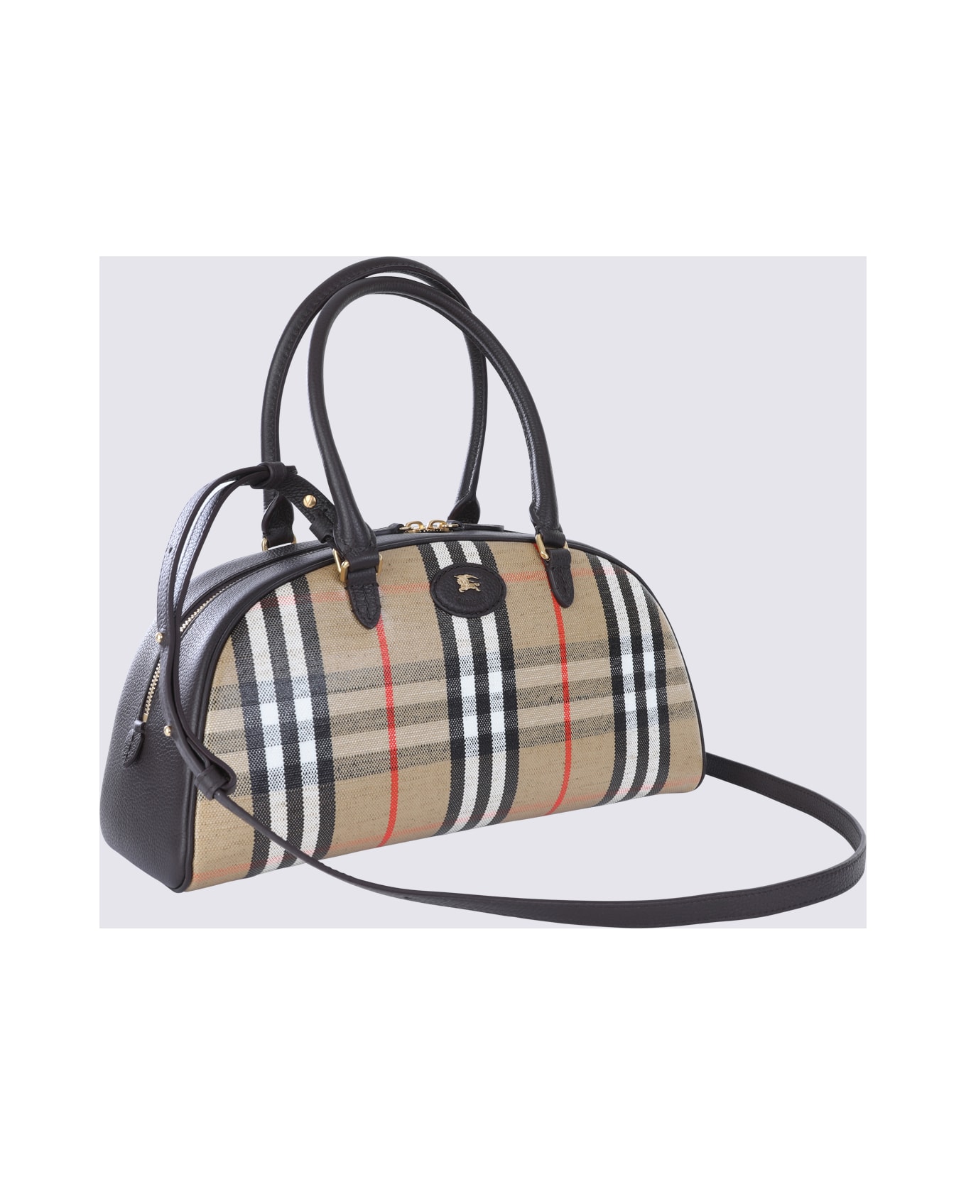 Burberry Brown Highland Bowling Top Handle Bag - SAND