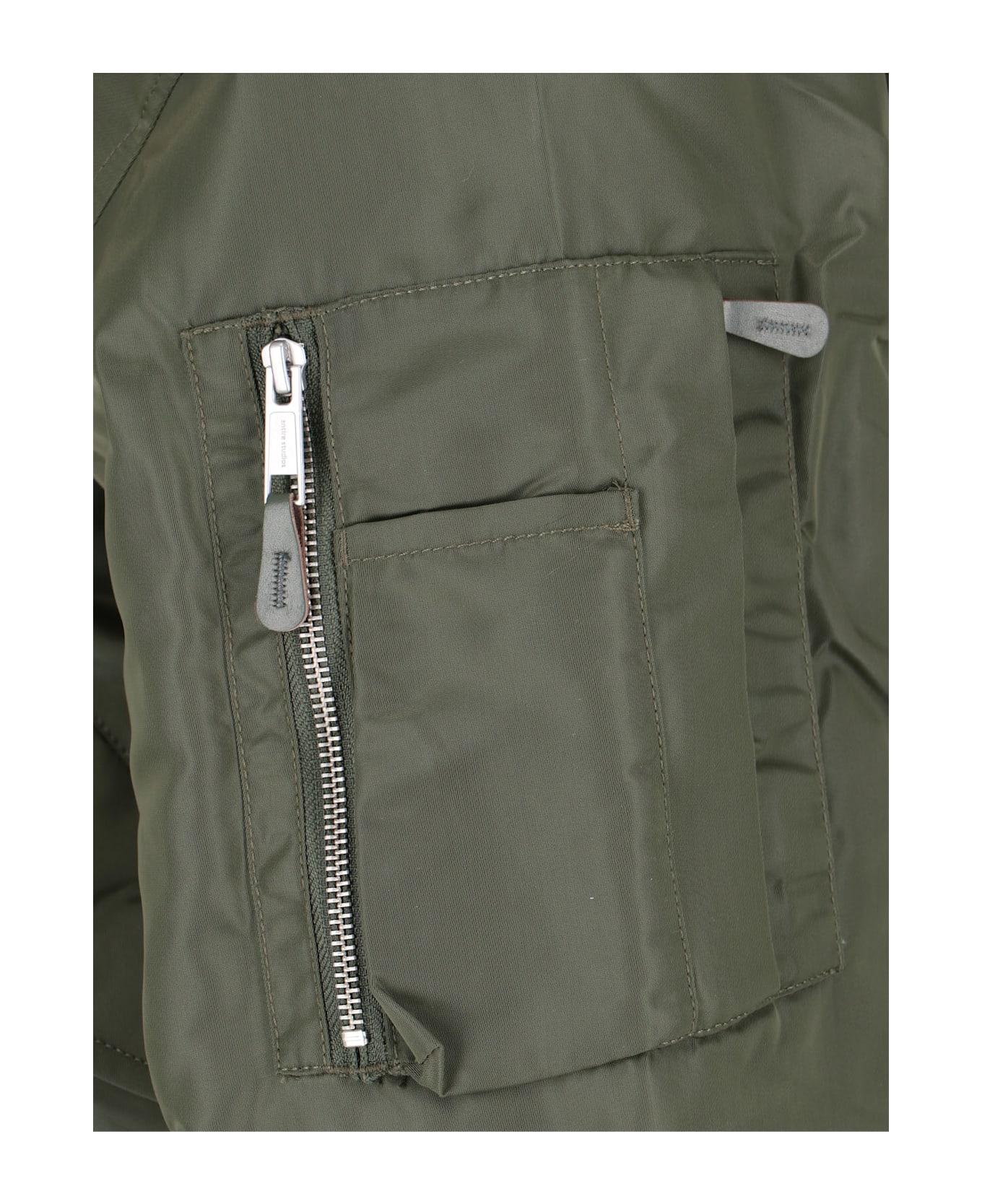 Entire Studios "broad" Zip Bomber Jacket - Green