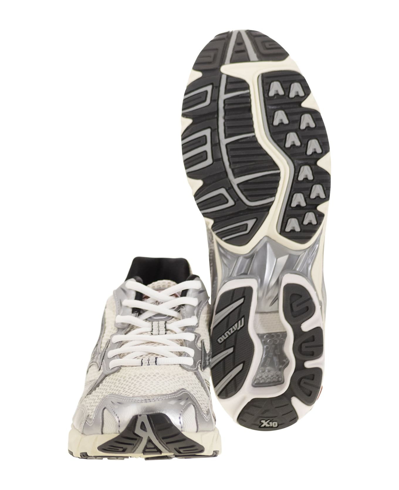 Mizuno Wave Rider 10 - Sneakers - White/silver/black