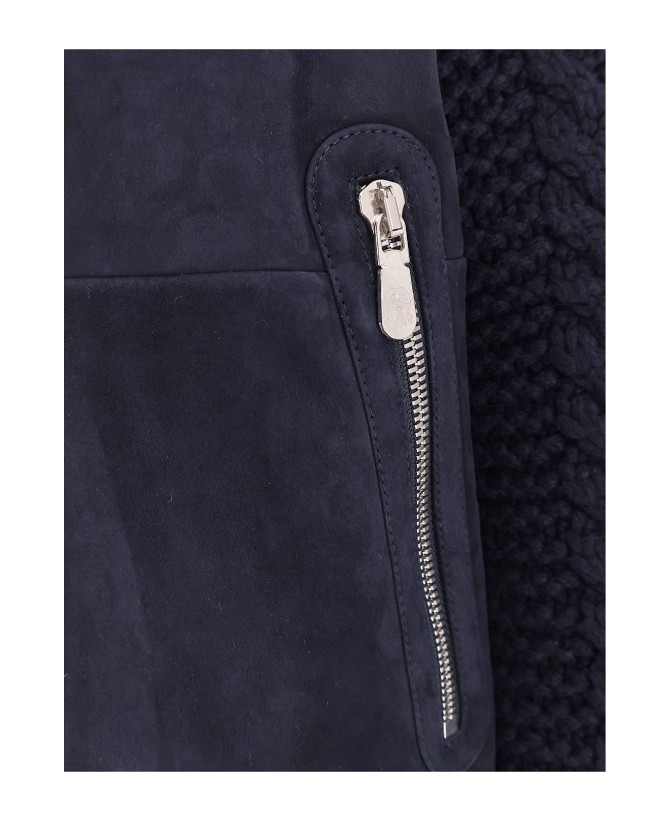 Brunello Cucinelli Sheepskin And Cashmere Padded Jacket - BLU BLU BLU