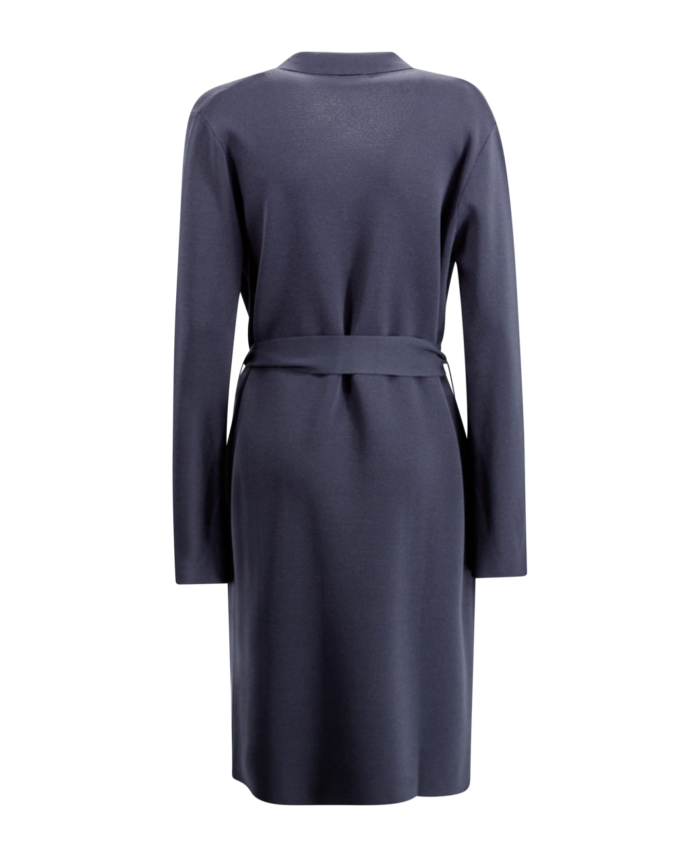Parosh Knitted Double-breasted Midi Coat - Blue