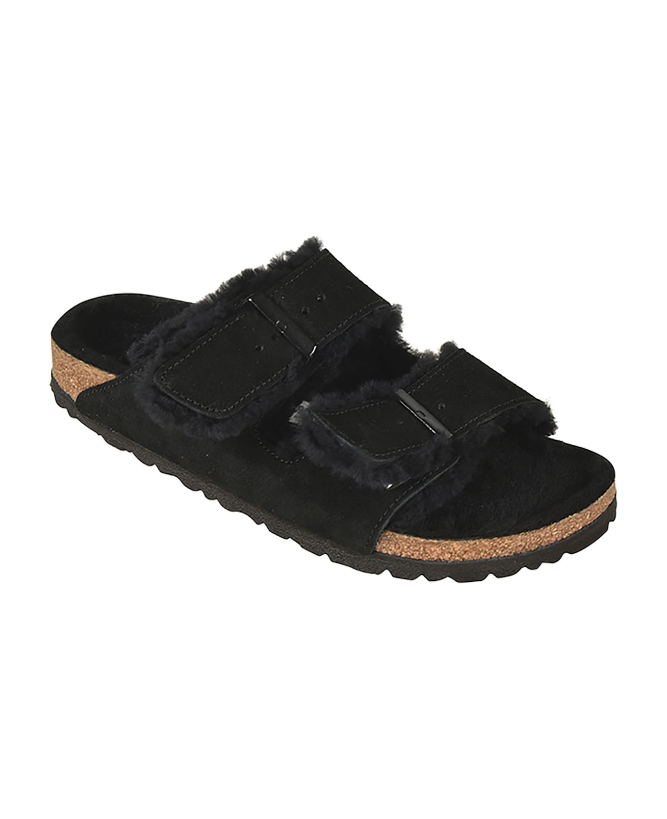 Birkenstock Arizona Shearling Sliders - Black