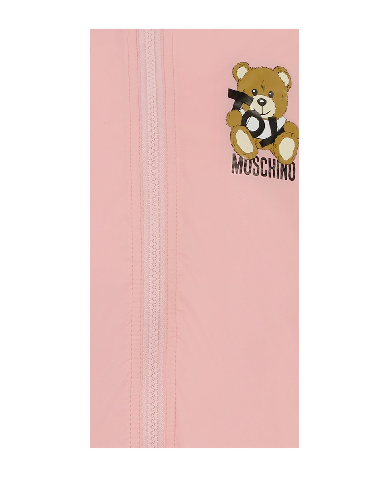 Moschino Pink Windbreaker Jacket For Girl With Teddy Bear - Pink