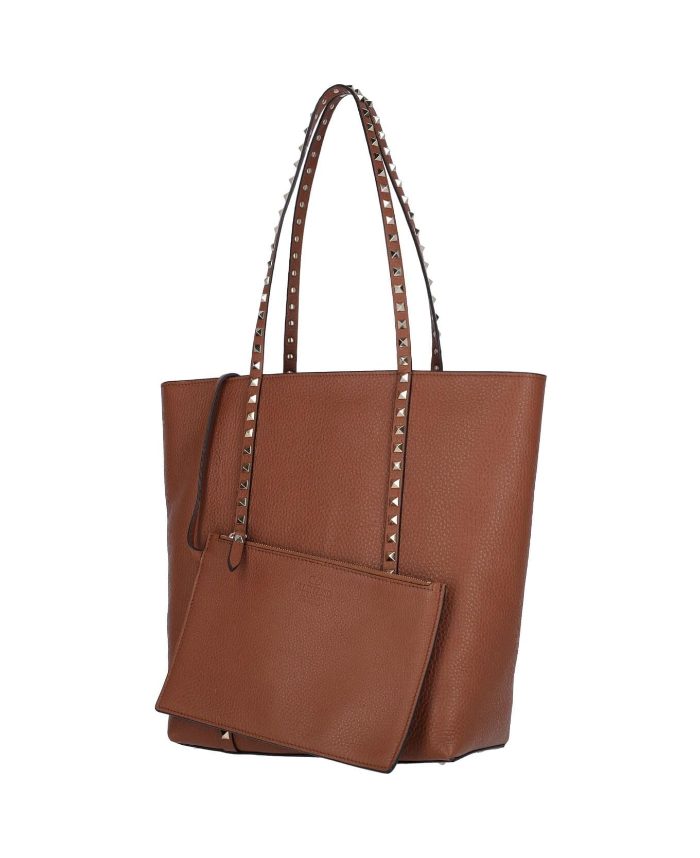 Valentino Garavani 'rockstud' Tote Bag - Brown