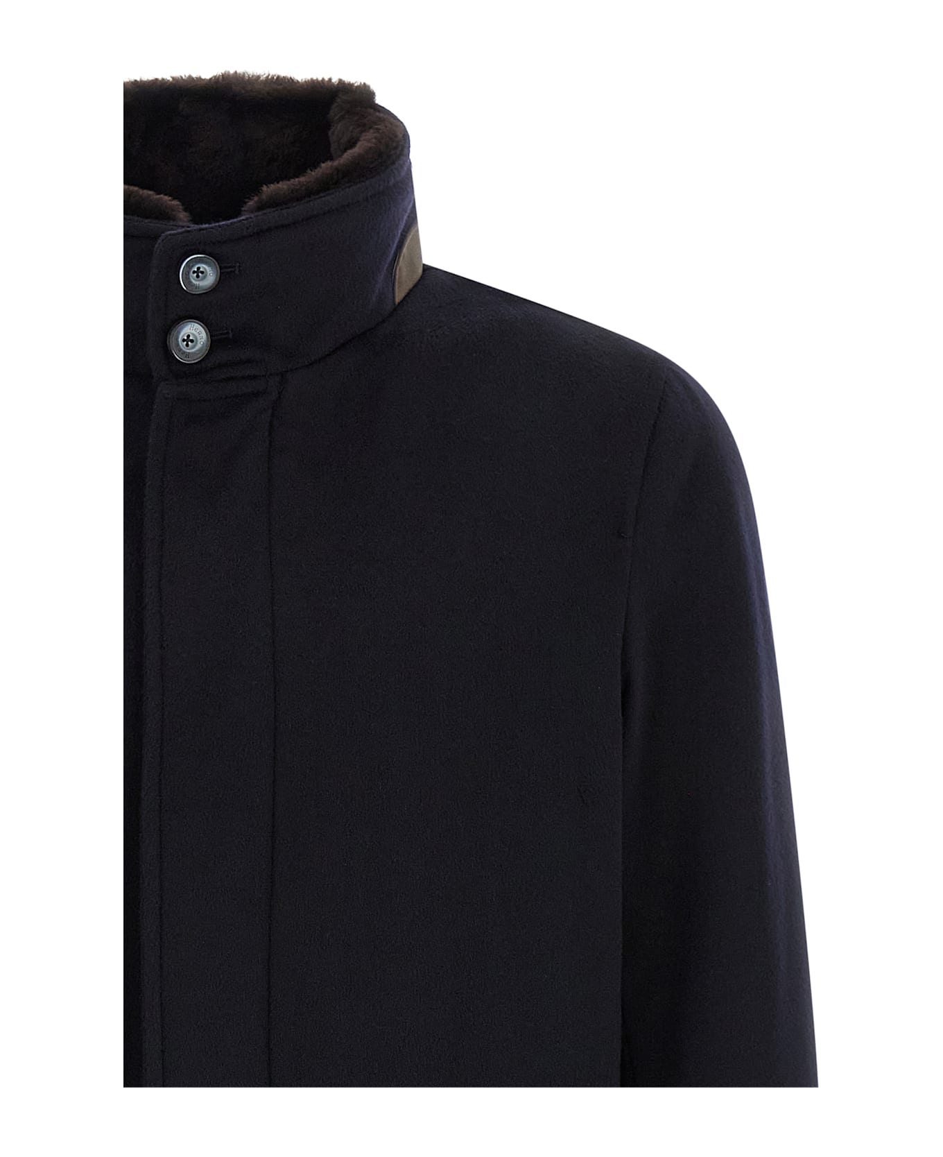 Herno Car Coat Cashmere - Blue