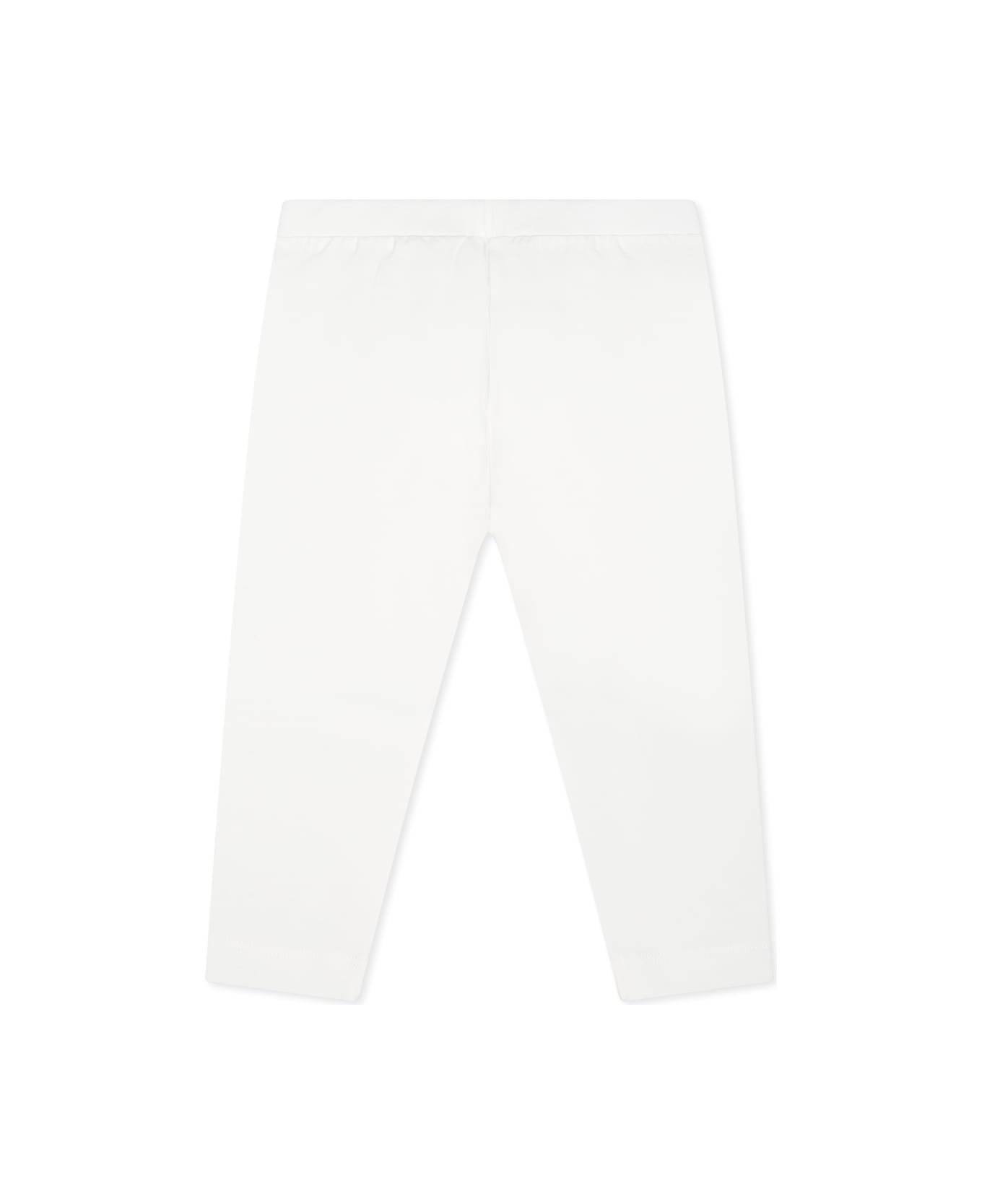 Moschino Ivory Legging For Baby Girl With Teddy Bear - Ivory