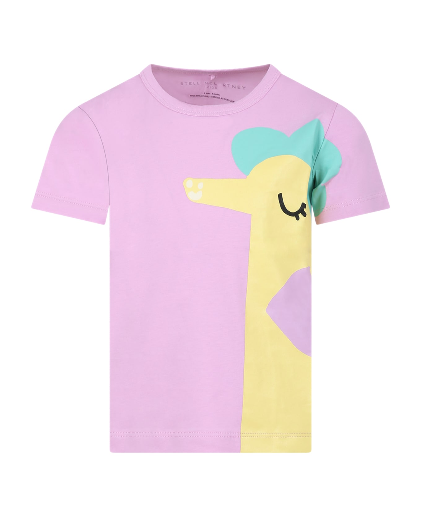 Stella McCartney Kids Pink T-shirt For Girl With Seahorse - PINK Tシャツ＆ポロシャツ
