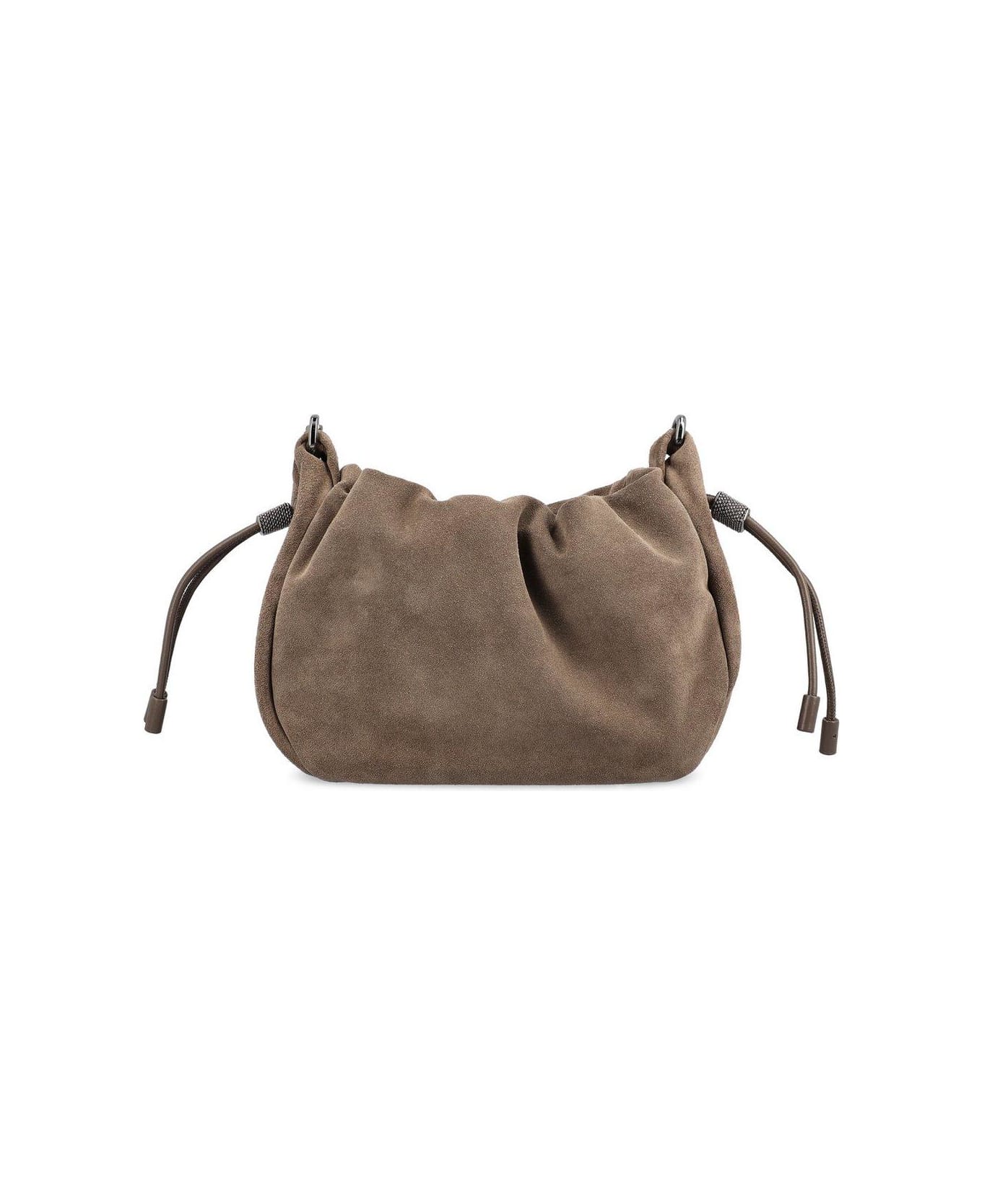 Brunello Cucinelli Drawstring Shoulder Bag - Brown