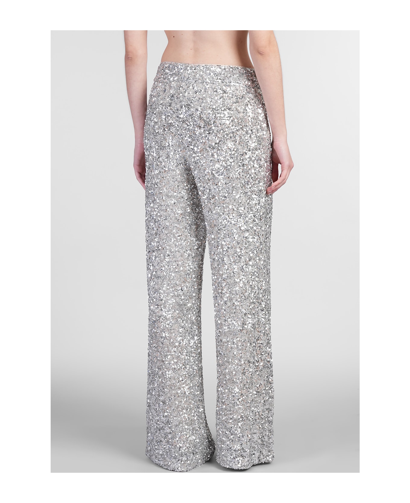 Alice + Olivia Mame Pants In Silver Polyester - silver