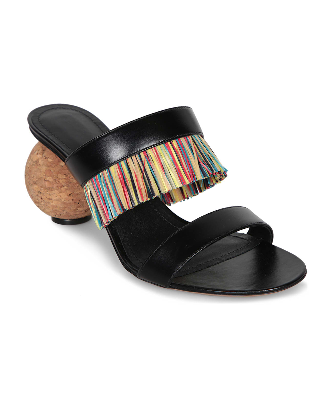 Ferragamo Black Nappa Leather Sandals With 75mm Heel - Black