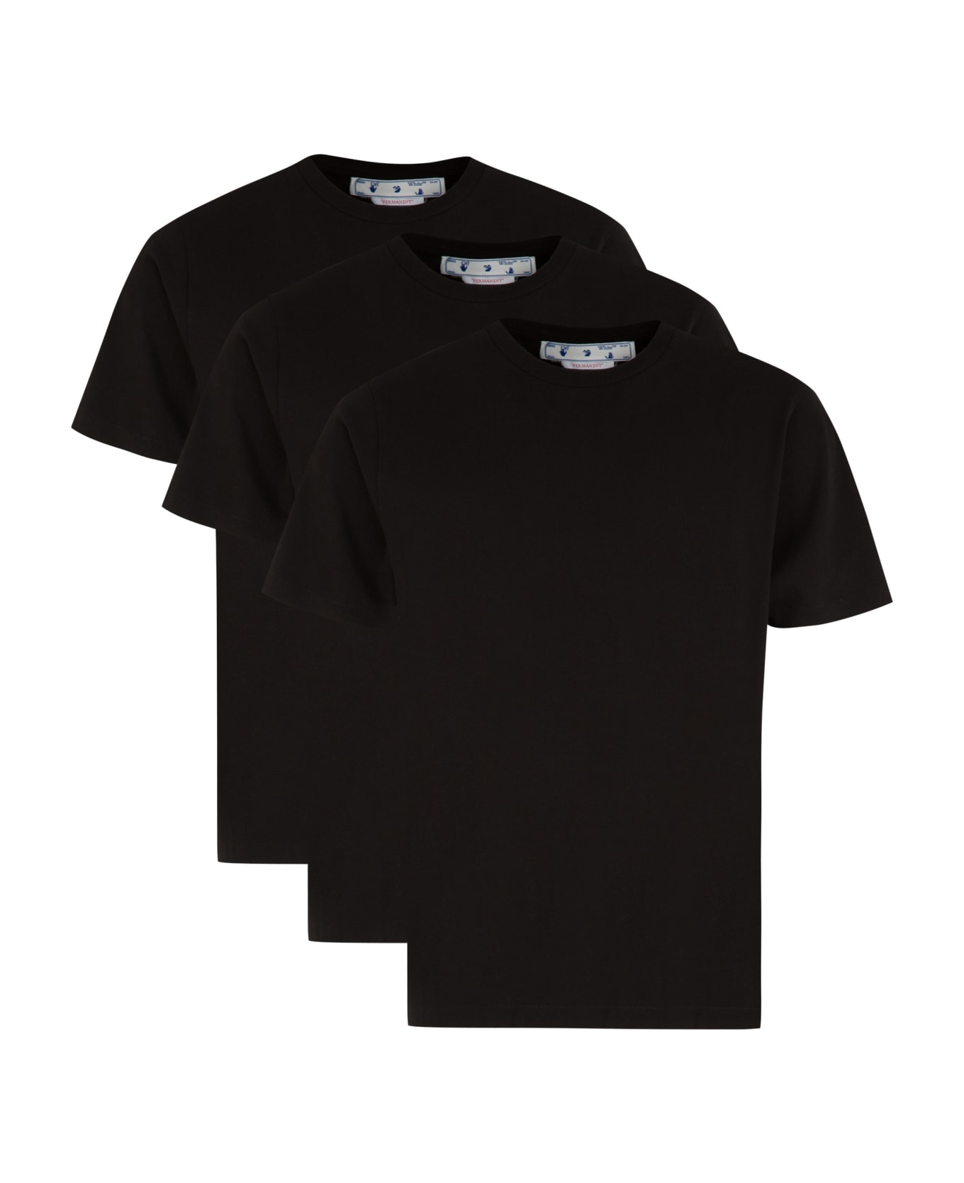 Off-White Set Of Three Cotton T-shirts - black