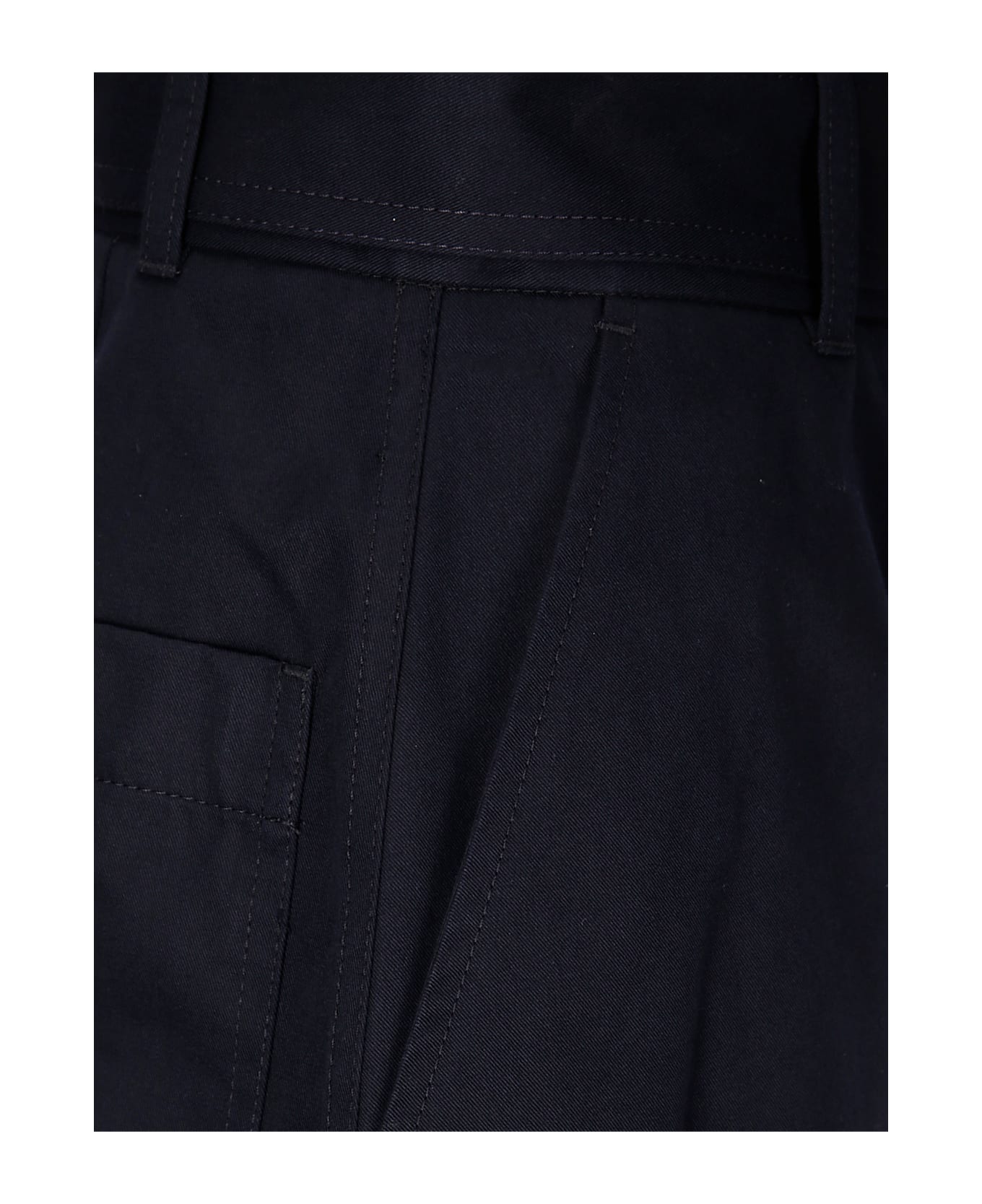Studio Nicholson Pants - Belted Round Leg Pant - DARKEST NAVY