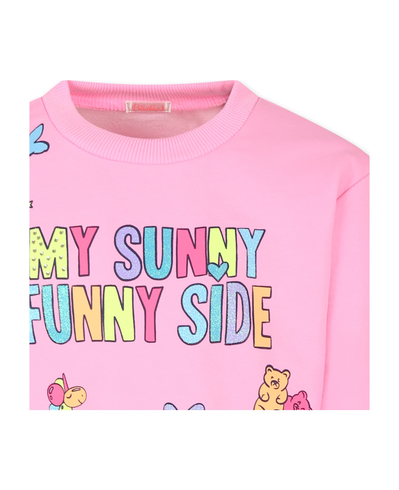 Billieblush Pink Sweatshirt For Girl With Writing - Pink