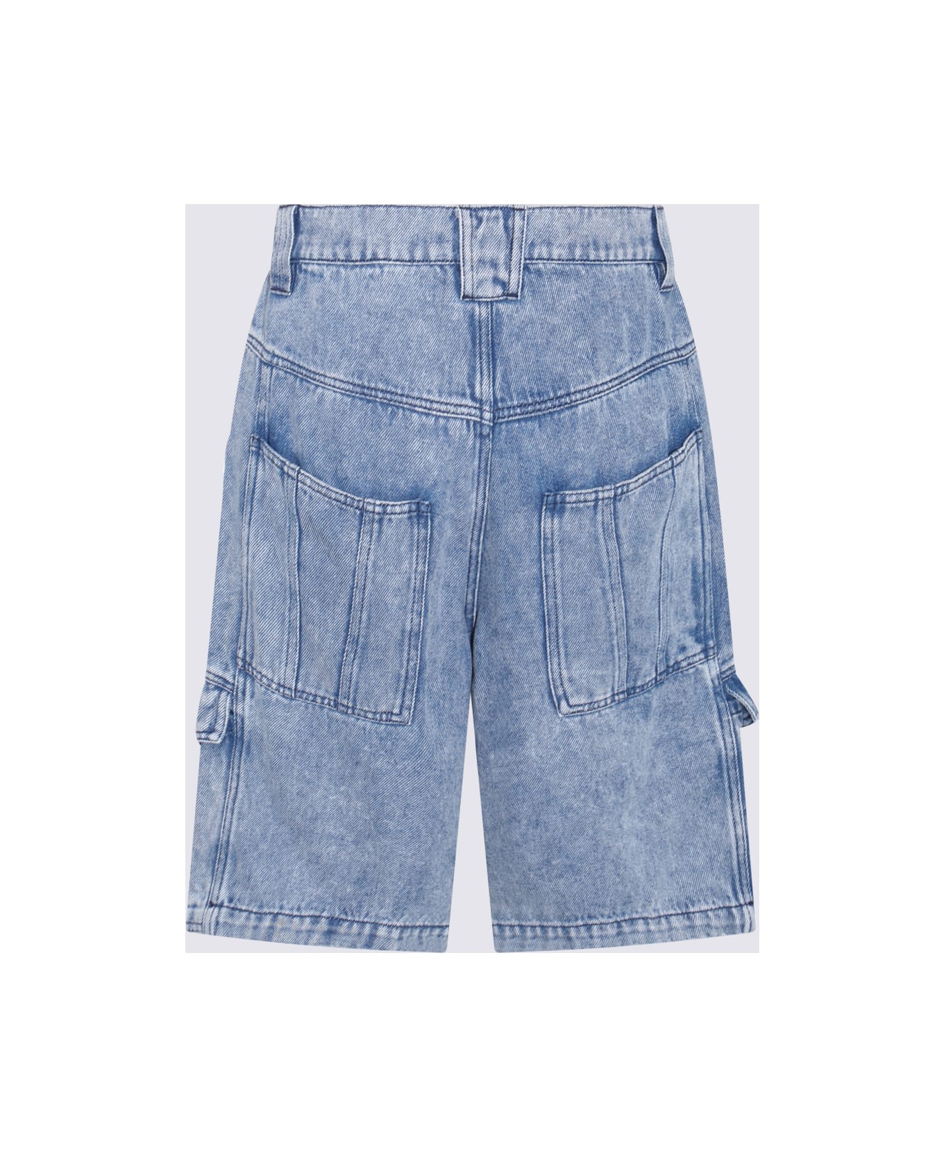 Isabel Marant Blue Cotton Denim Cargo Shorts - Blue