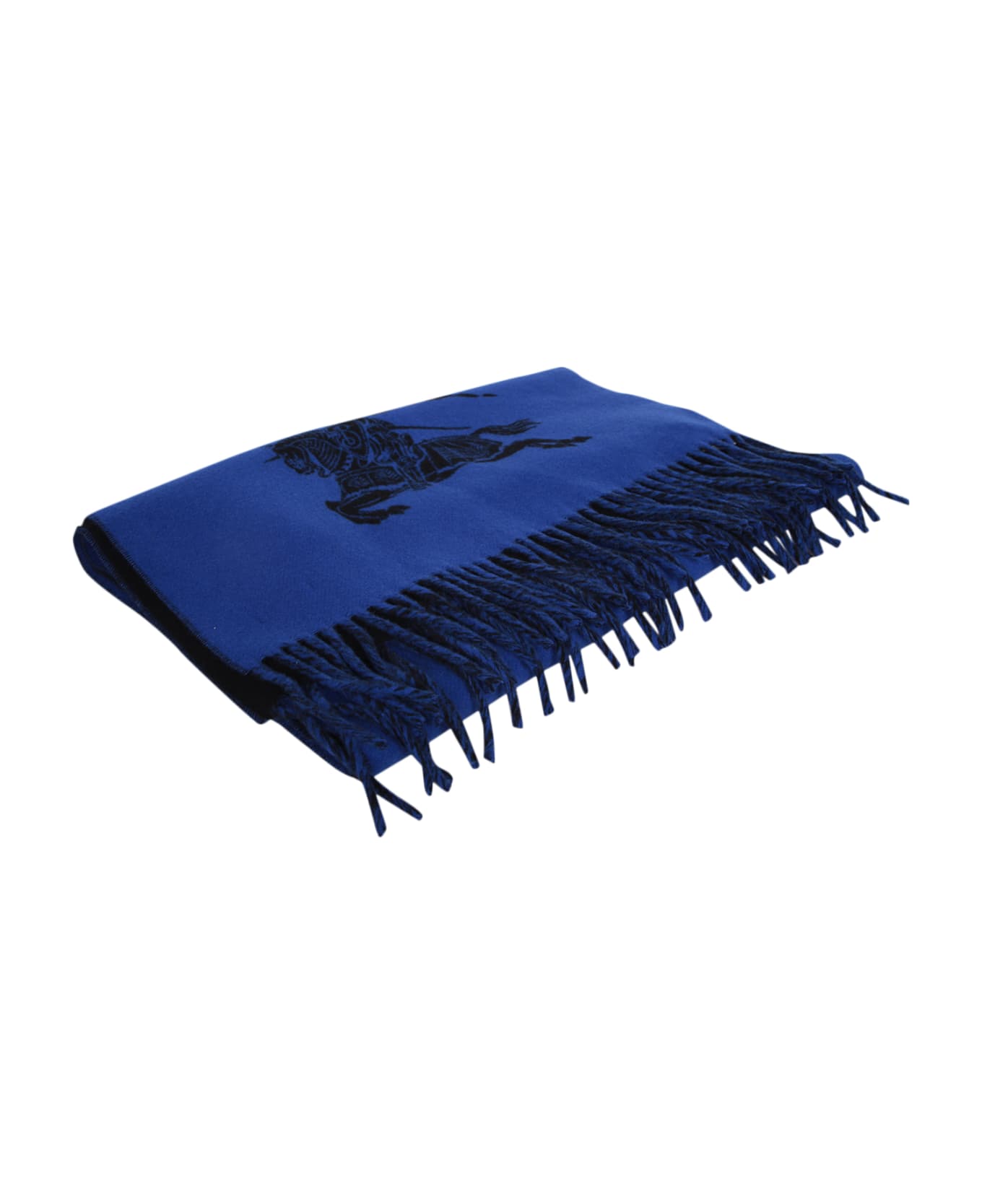 Burberry Cashmere Scarf Blue And Black - Blue スカーフ
