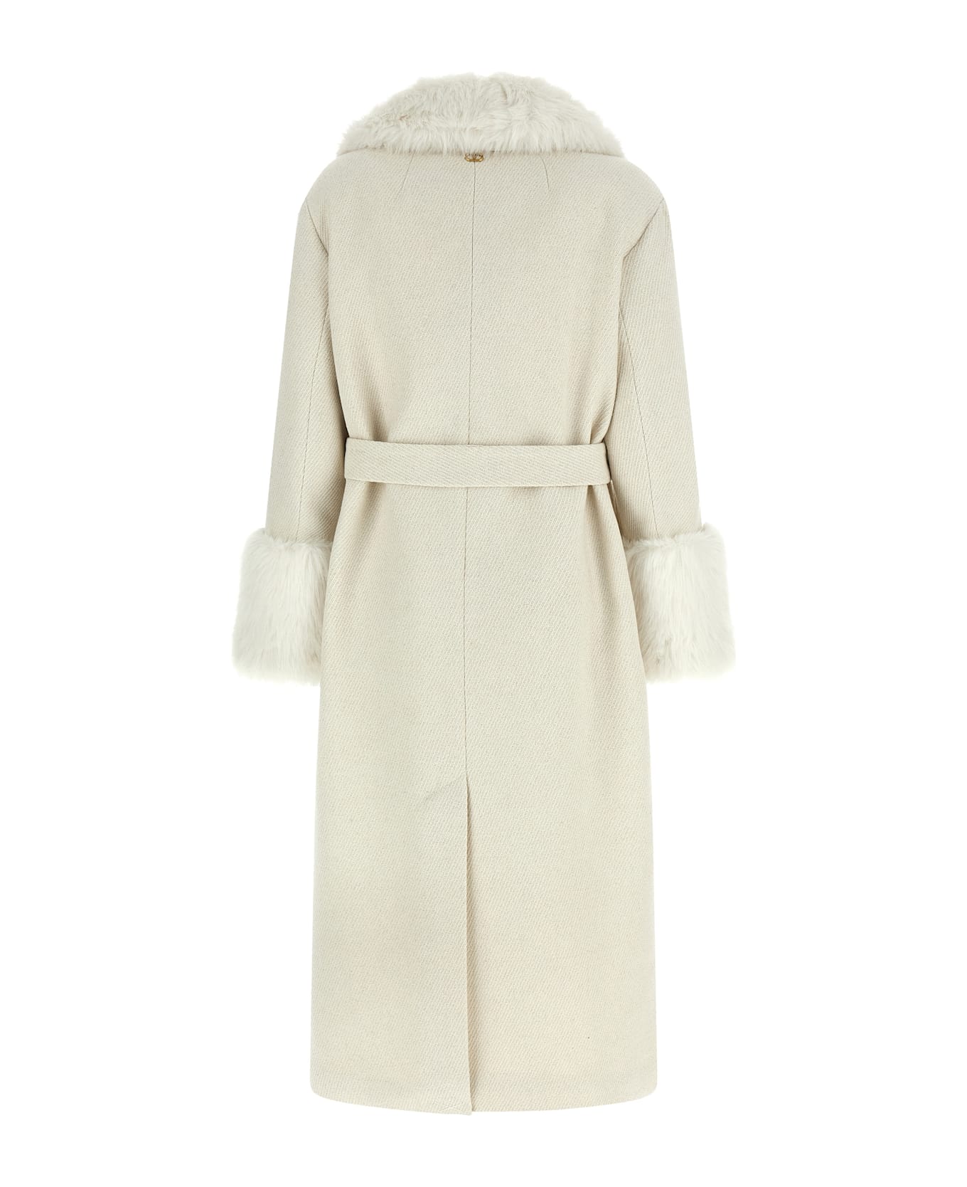 TwinSet Lamé Thread Coat - White