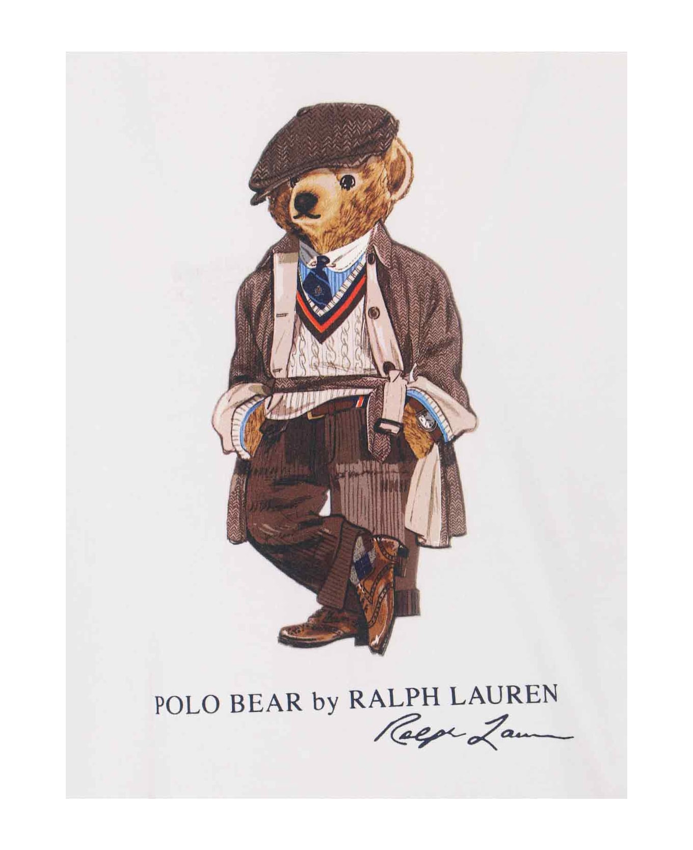 Ralph Lauren Logo T-shirt - FA25 DECKWASH WHITE HRTG BEAR