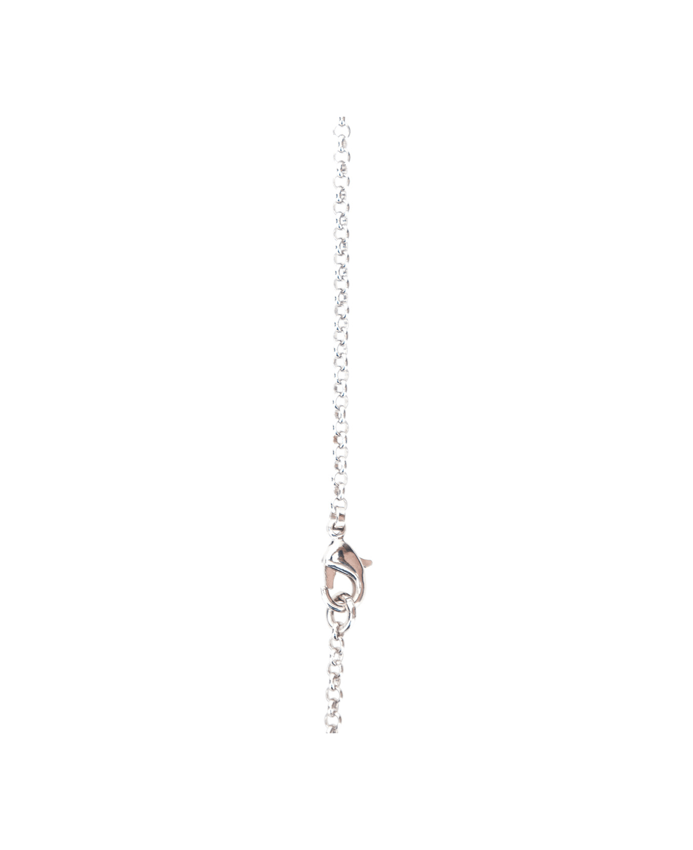 Dolce & Gabbana Silver-tone Necklace With Drop Pendant And Dg Logo In Brass Man - Metallic
