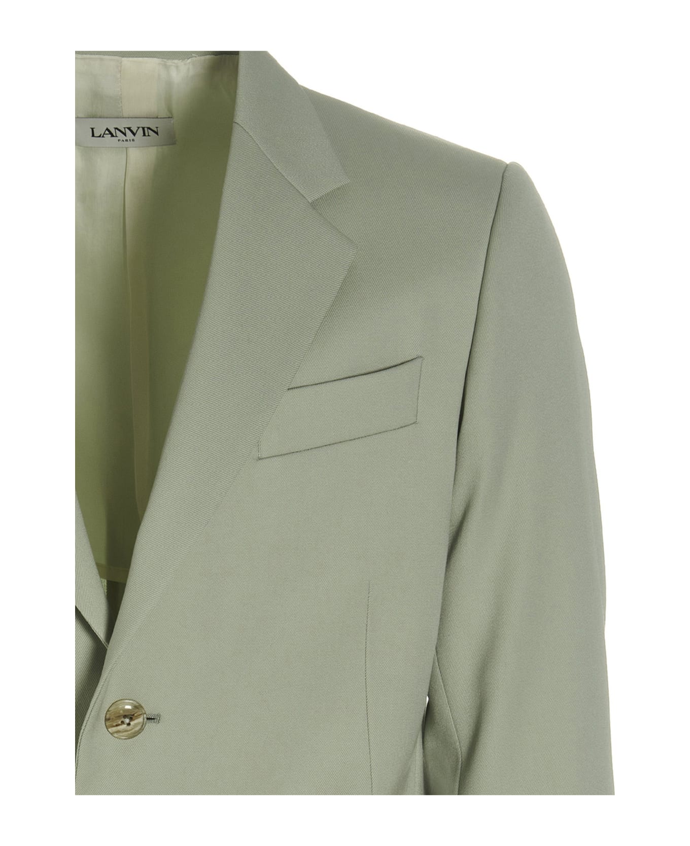 Lanvin Wool Single Breast Blazer Jacket - GREEN