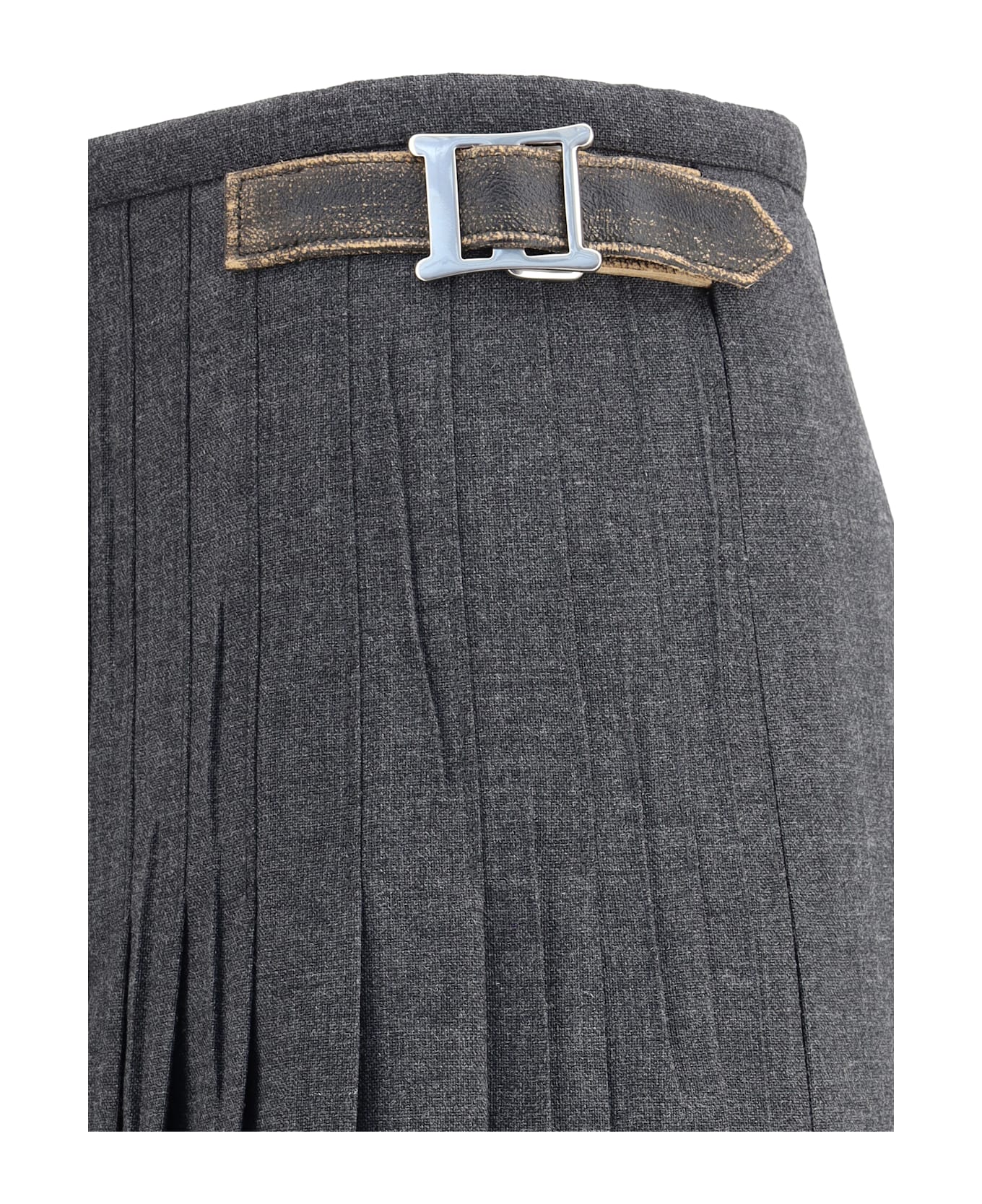 Prada Pleated Skirt In Kid Mohair