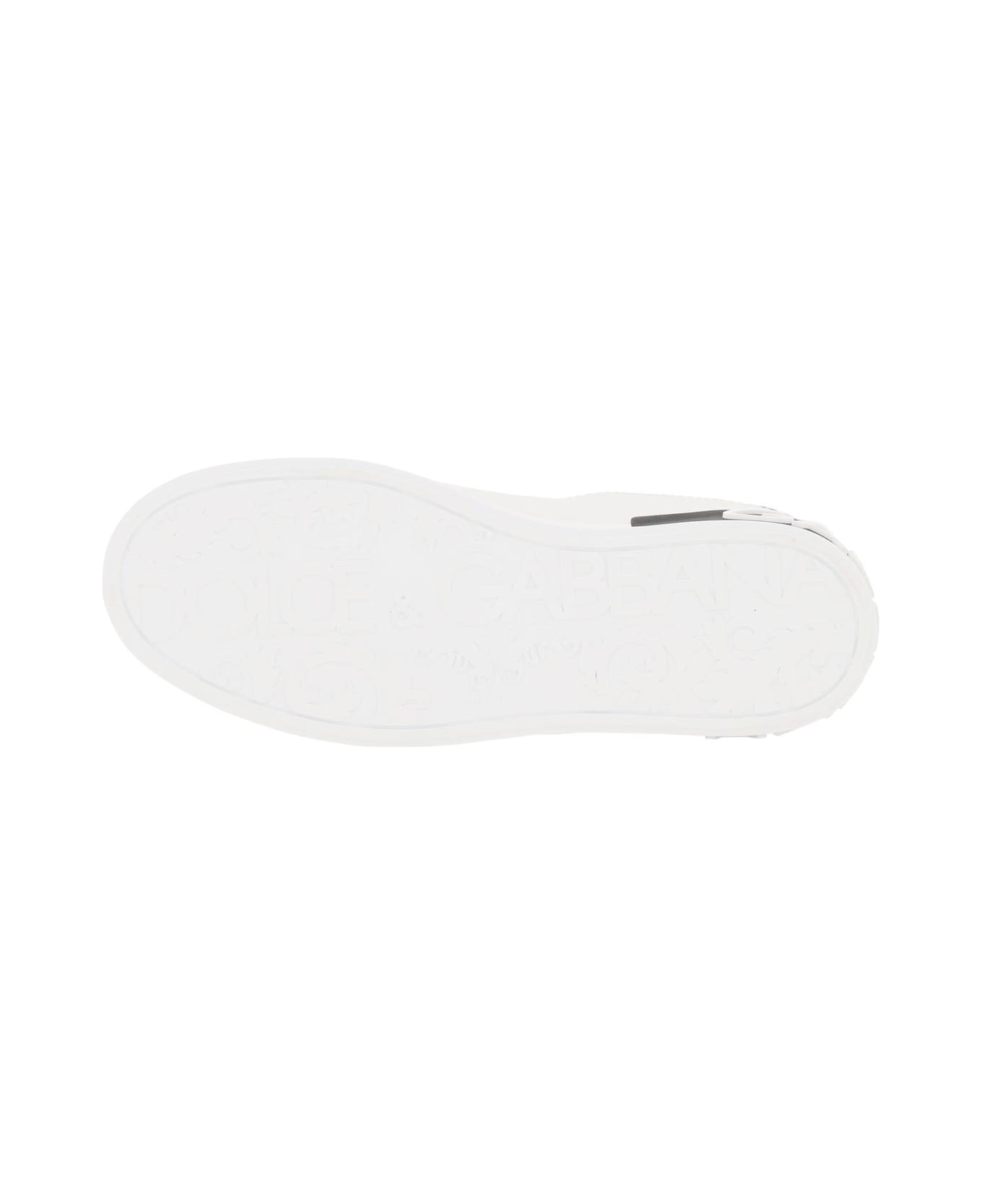 Dolce 
Gabbana Portofino Sneakers With Dg Heart - Bianco