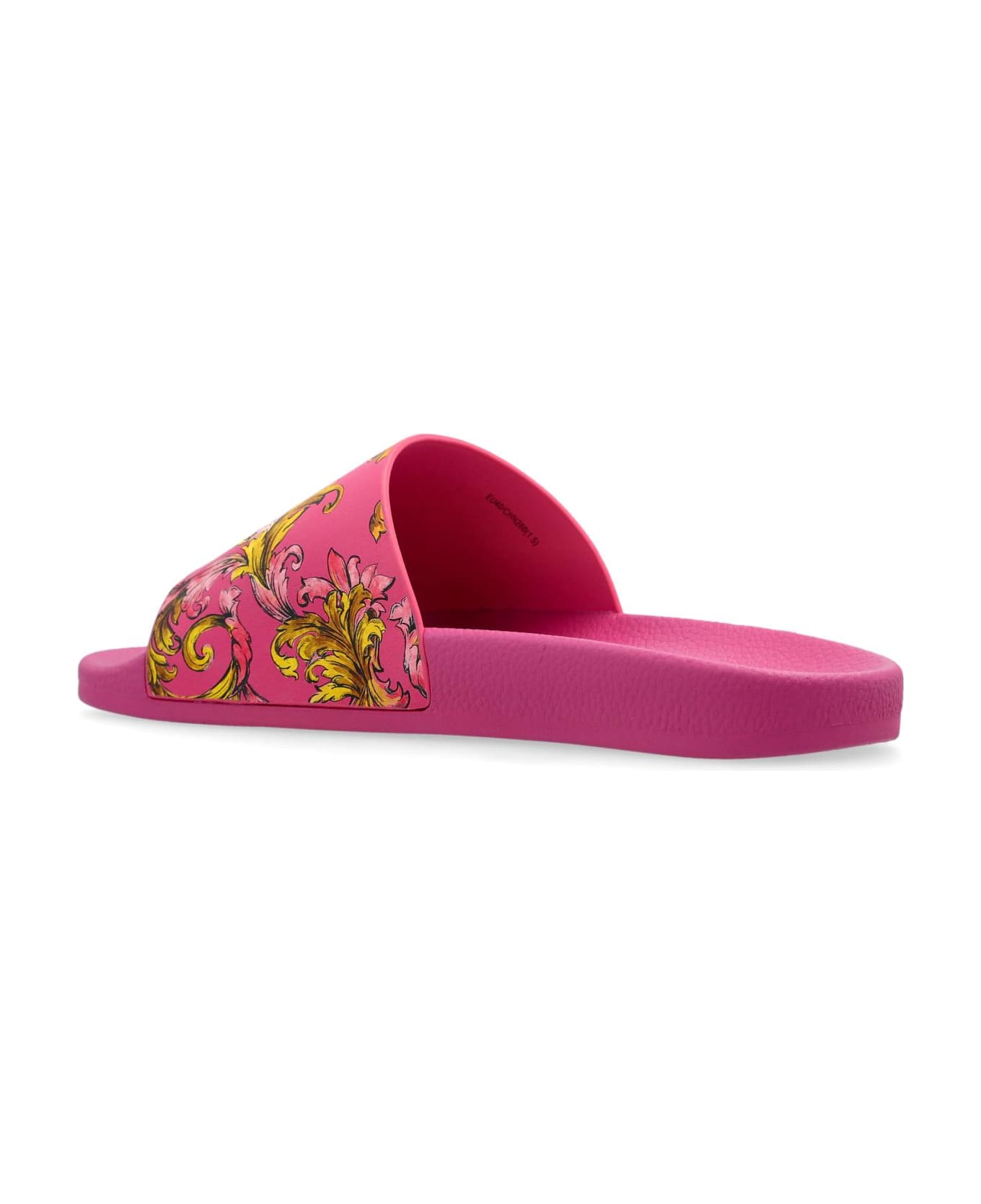 Versace Jeans Couture Rubber Slides With Print - PINK