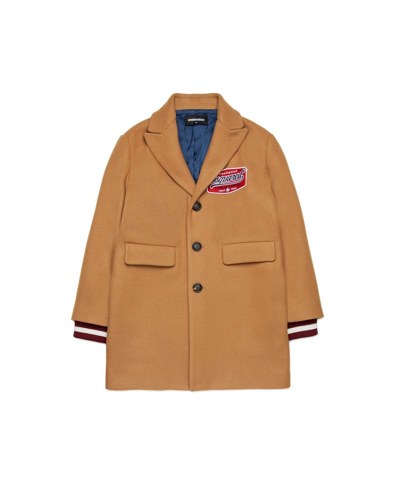 Dsquared2 Logo Patch Single-breasted Jacket - Brown