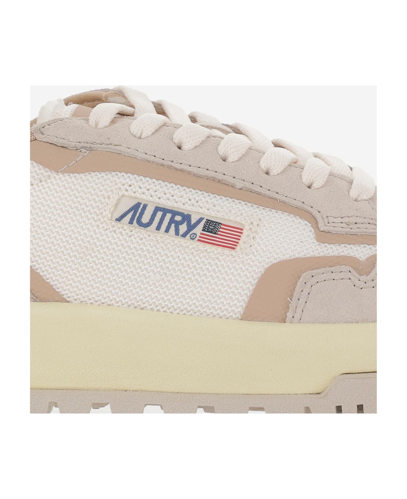 Autry Wildpace Low Mesh And Suede Sneakers - Beige