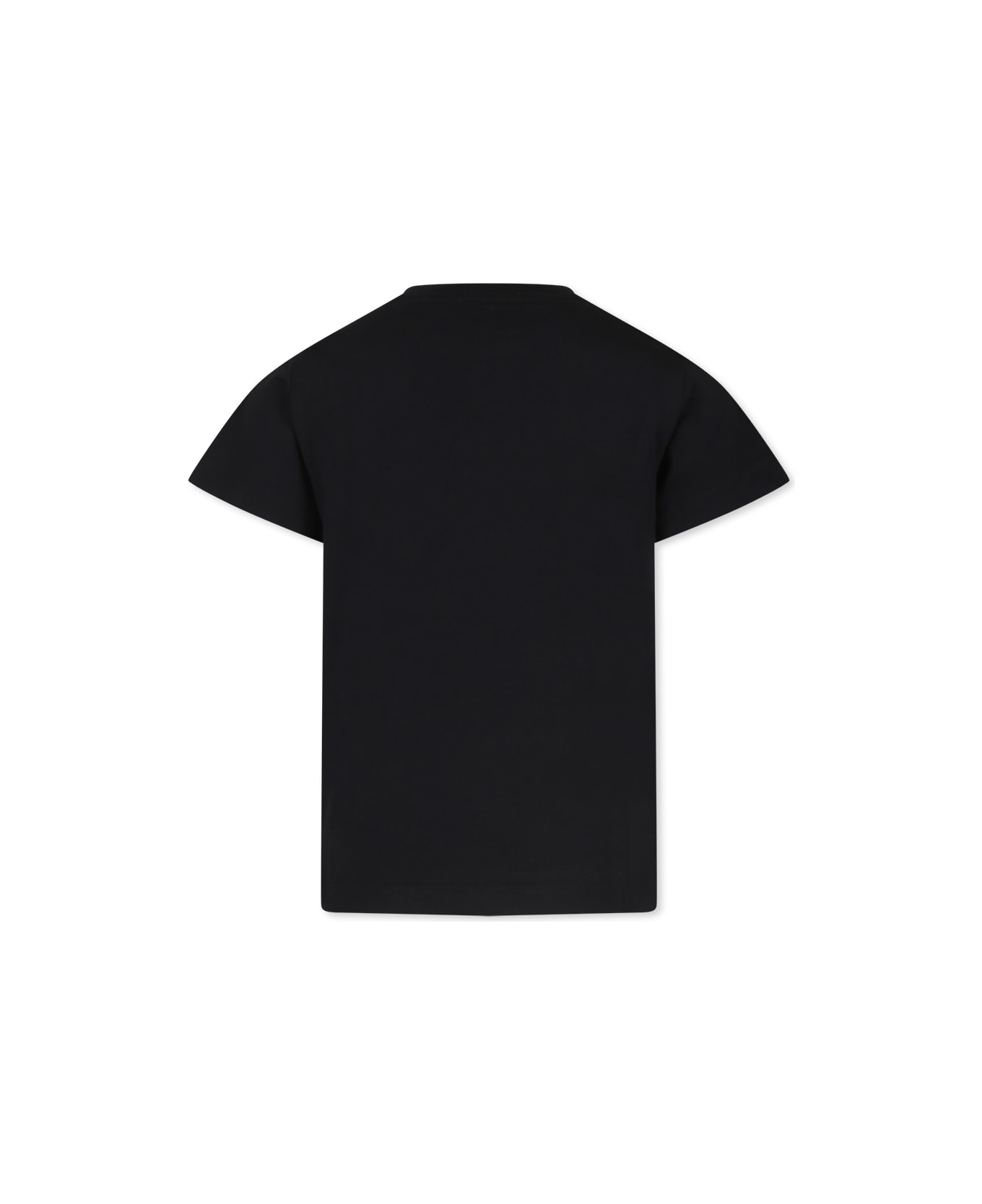 Balmain Black T-shirt For Girl With Logo - Nero e Oro