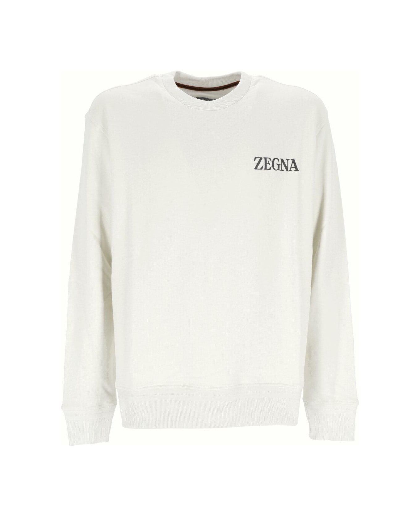 Zegna Logo Prrinted Crewneck Sweatshirt