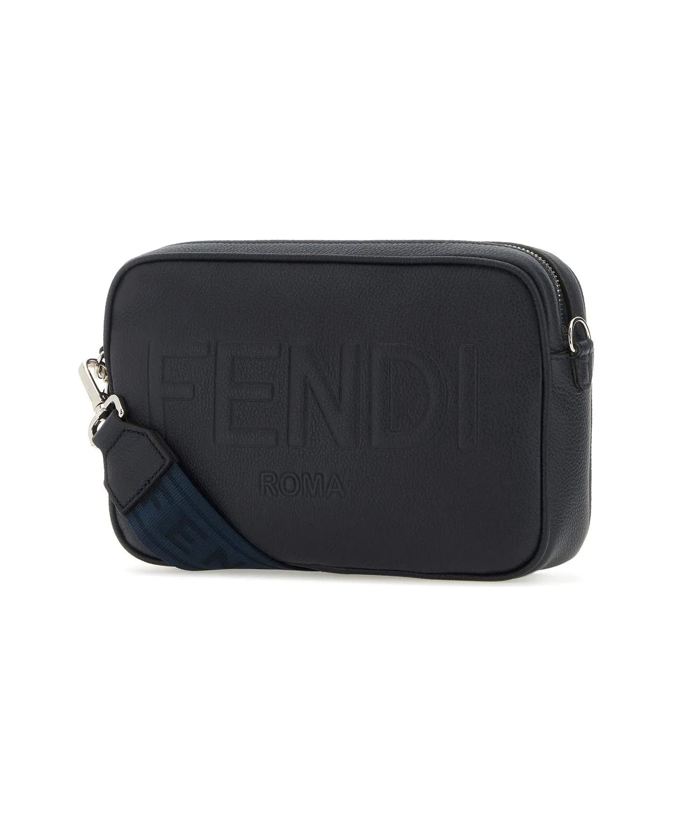 Fendi Navy Blue Leather Camera Case Crossbody Bag - NAVY