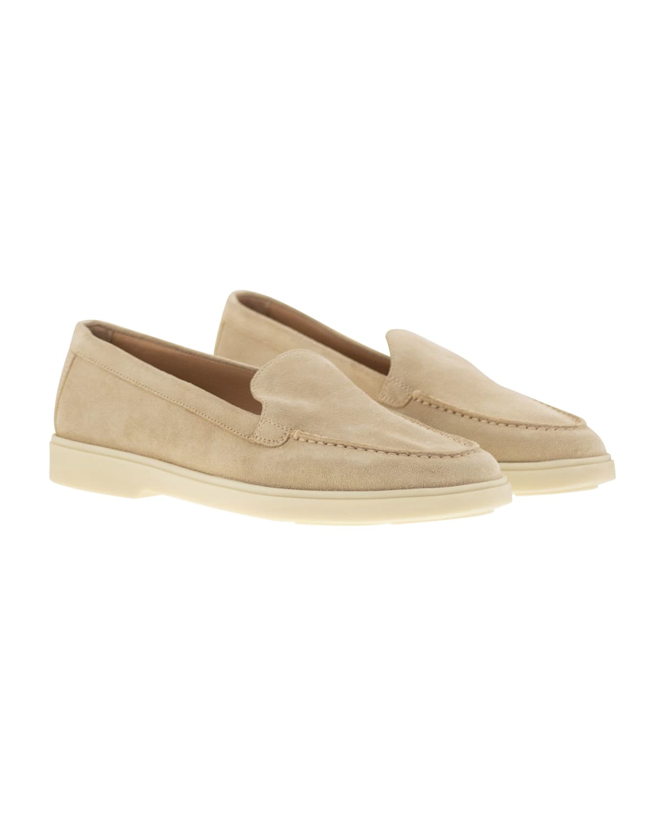 Santoni Suede Moccasin - Beige