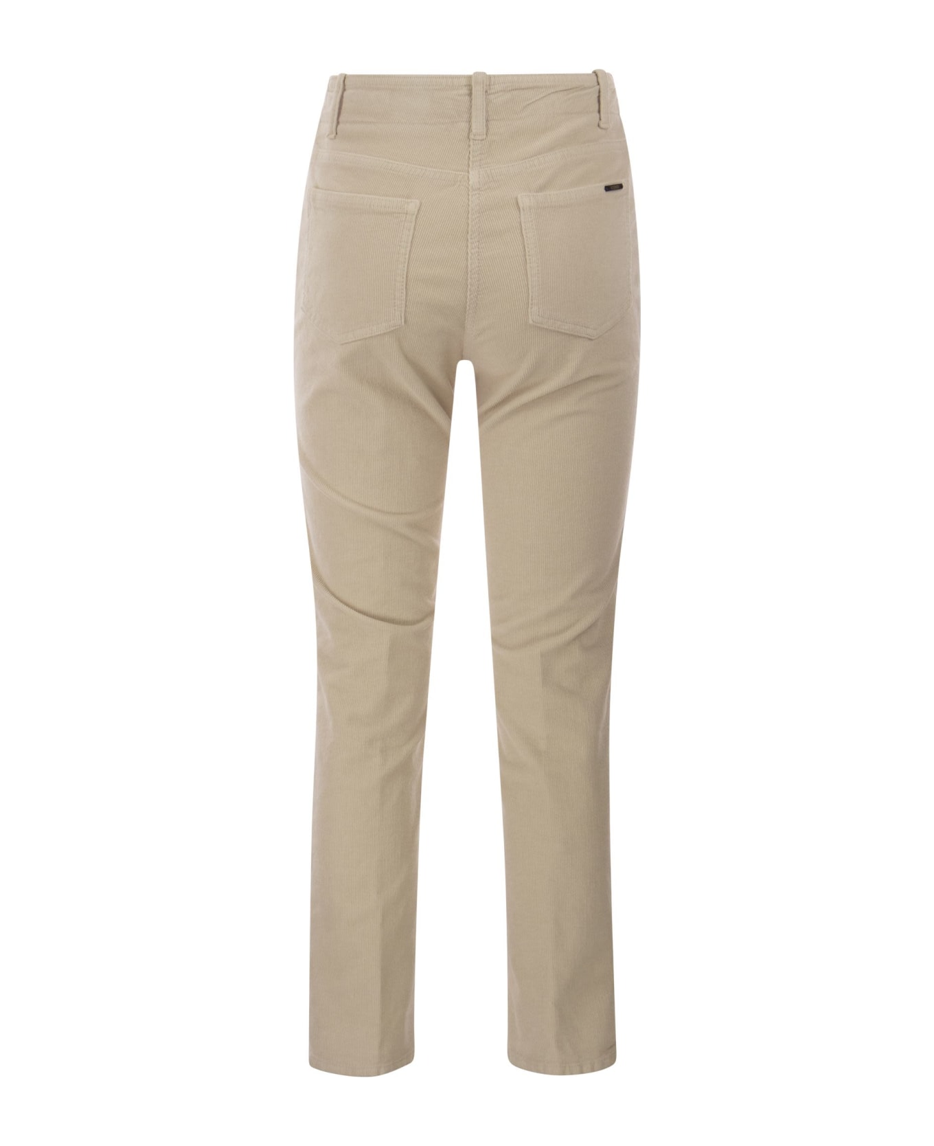 Peserico Milleraies Striped Velvet 5-pocket Trousers - Light Beige