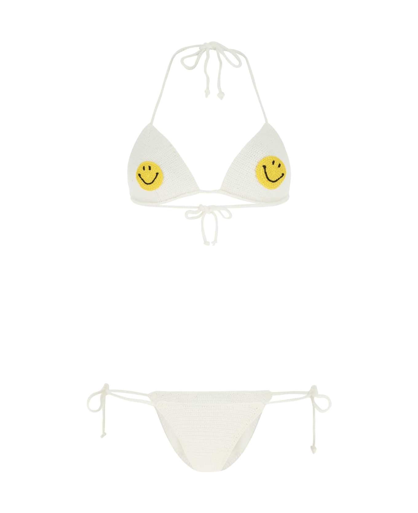 Philosophy di Lorenzo Serafini White Cotton Blend Bikini - 1001