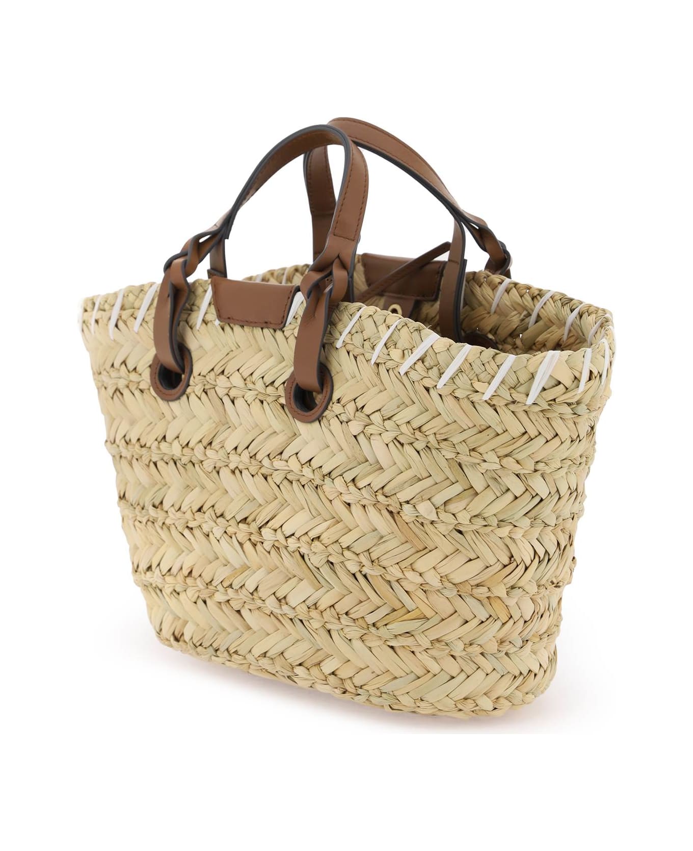 Anya Hindmarch Paper Eyes Basket Handbag - NATURAL