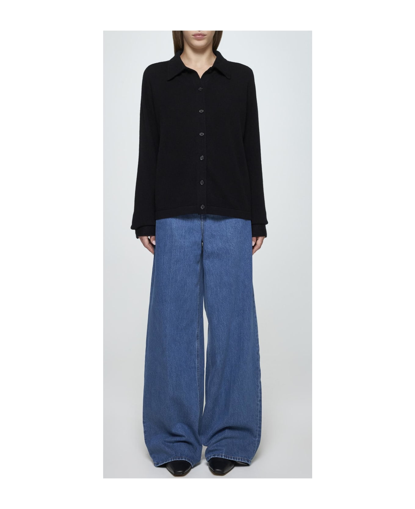 Totême Cashmere Knit Shirt - Black