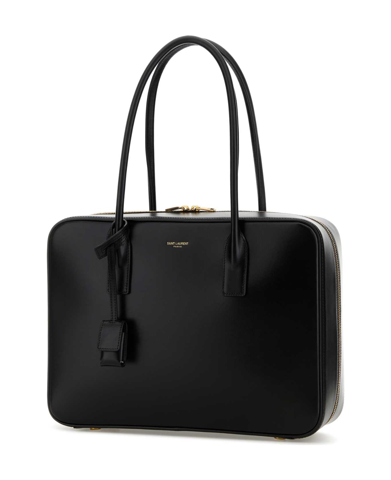 Saint Laurent Black Leather Sac De Jour Handbag - NERO