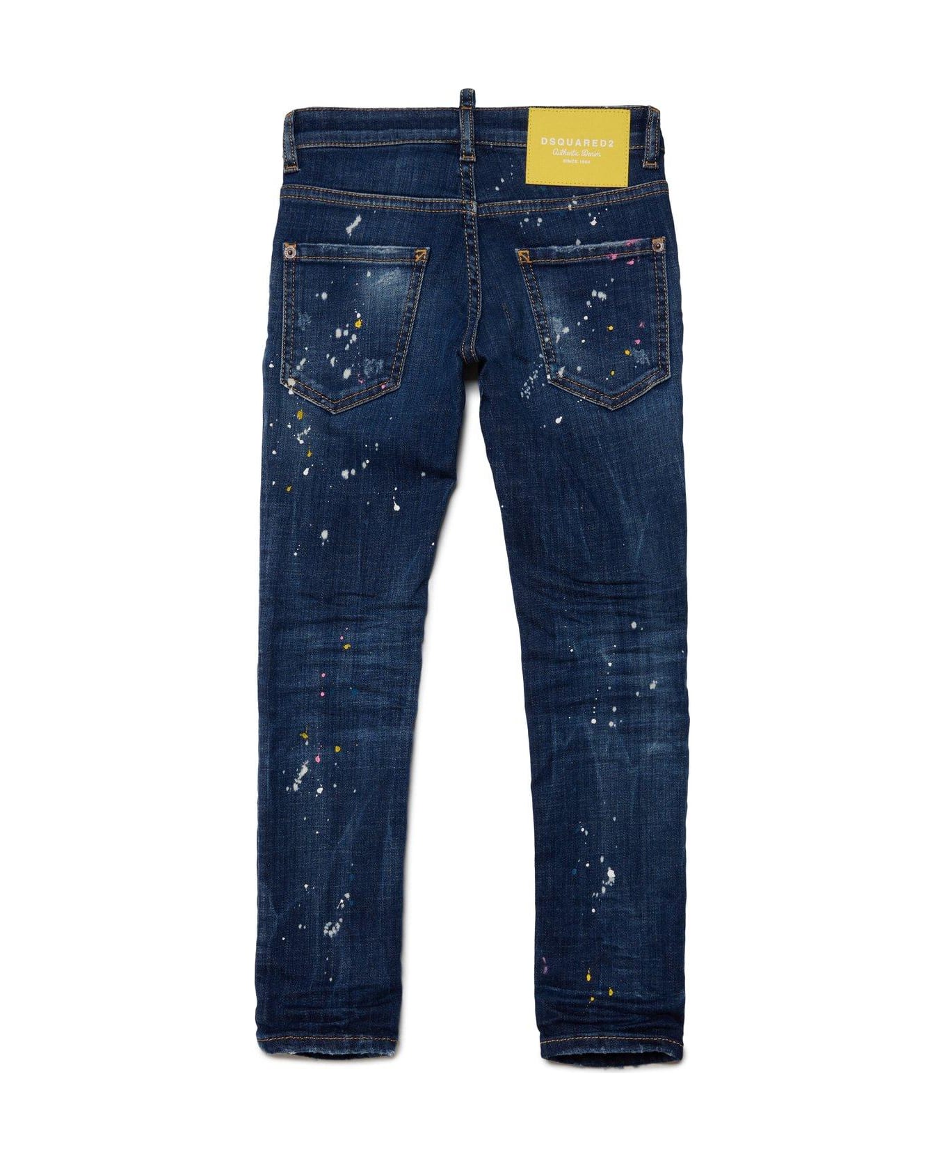 Dsquared2 Clement Paint-splatter Distressed Jeans - Blue Denim
