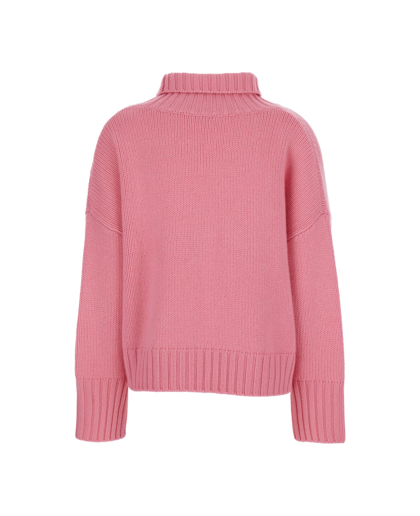 Goat 
girlfriend
 Pink Turtleneck Sweater With Ribbed Trims In Cashmere Woman - Pink