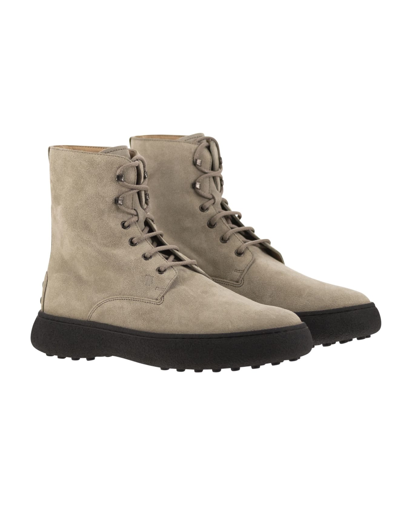 Tod
s Suede Lace-up Boot - Beige